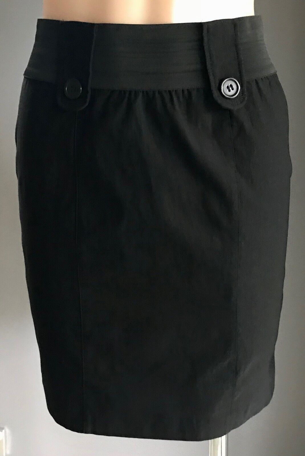 VALLEYGIRL Skirt Short Black Elastic Waist Stretch Straight Size 12