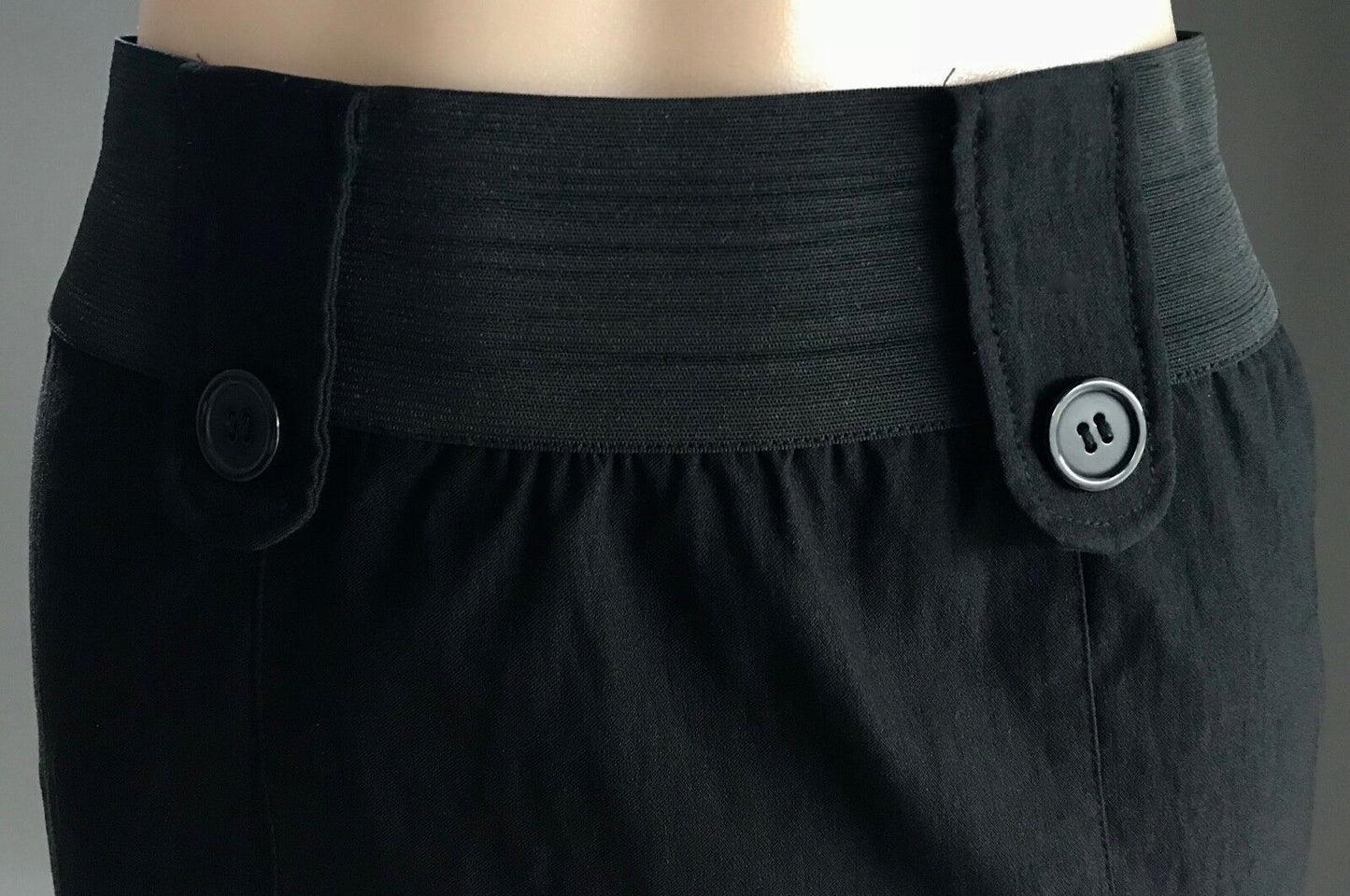 VALLEYGIRL Skirt Short Black Elastic Waist Stretch Straight Size 12