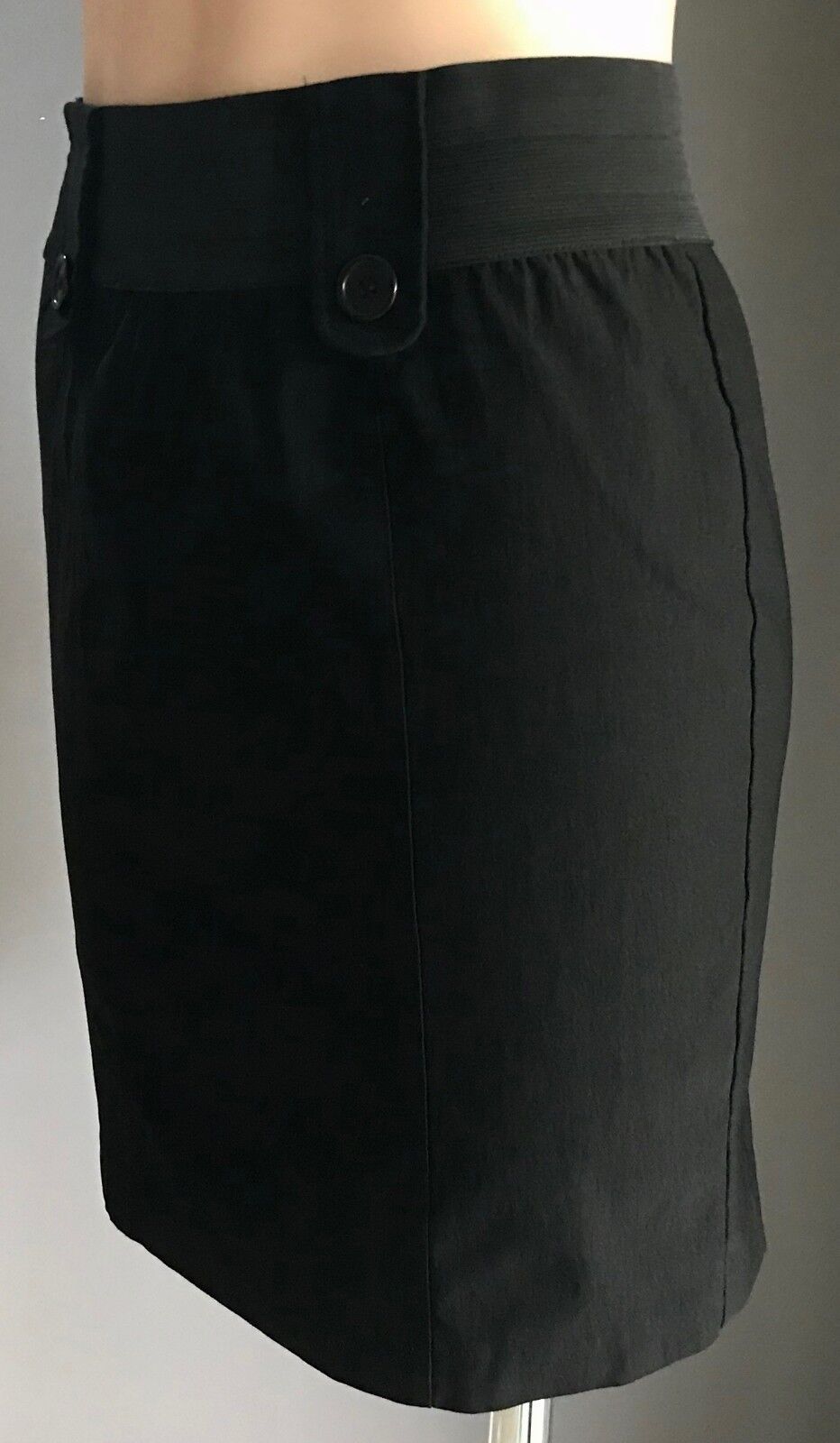 VALLEYGIRL Skirt Short Black Elastic Waist Stretch Straight Size 12