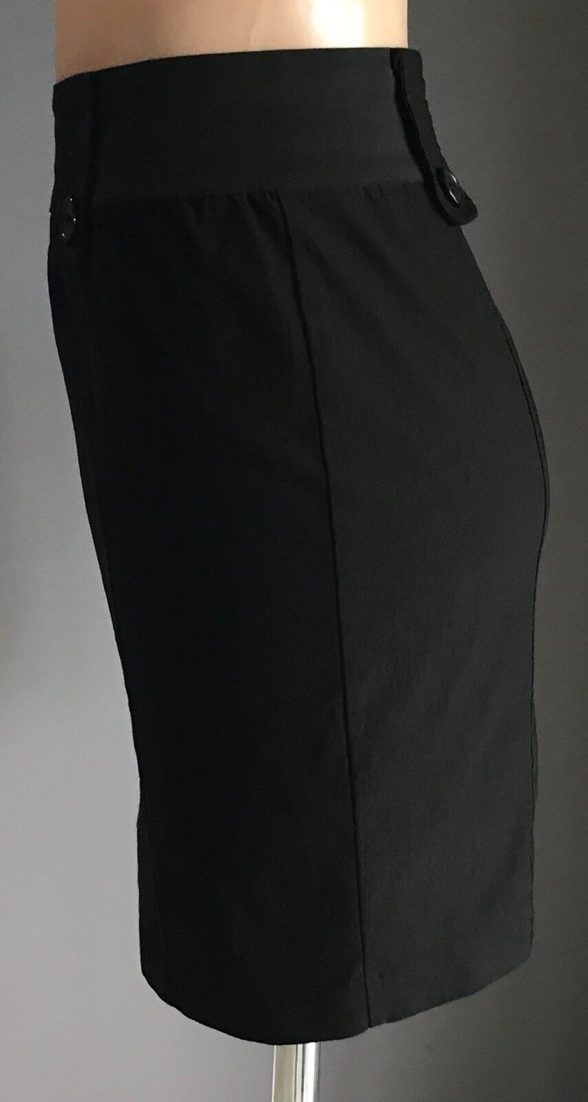 VALLEYGIRL Skirt Short Black Elastic Waist Stretch Straight Size 12