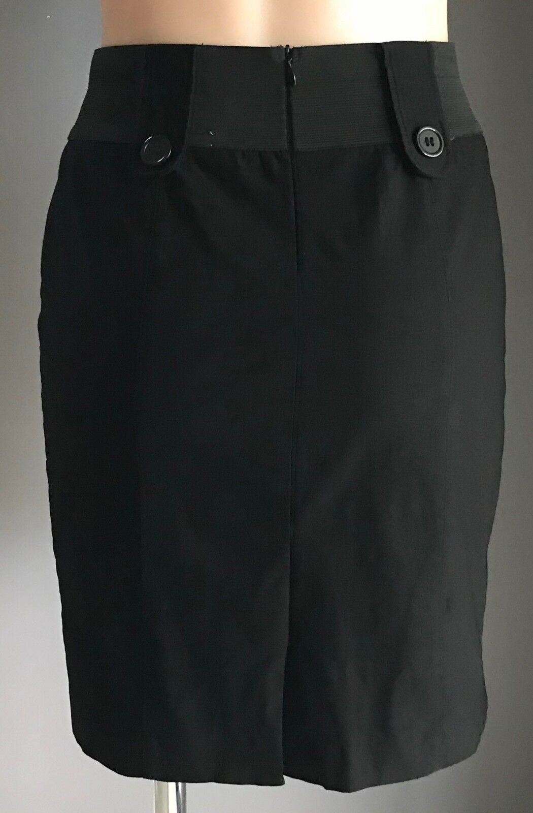 VALLEYGIRL Skirt Short Black Elastic Waist Stretch Straight Size 12