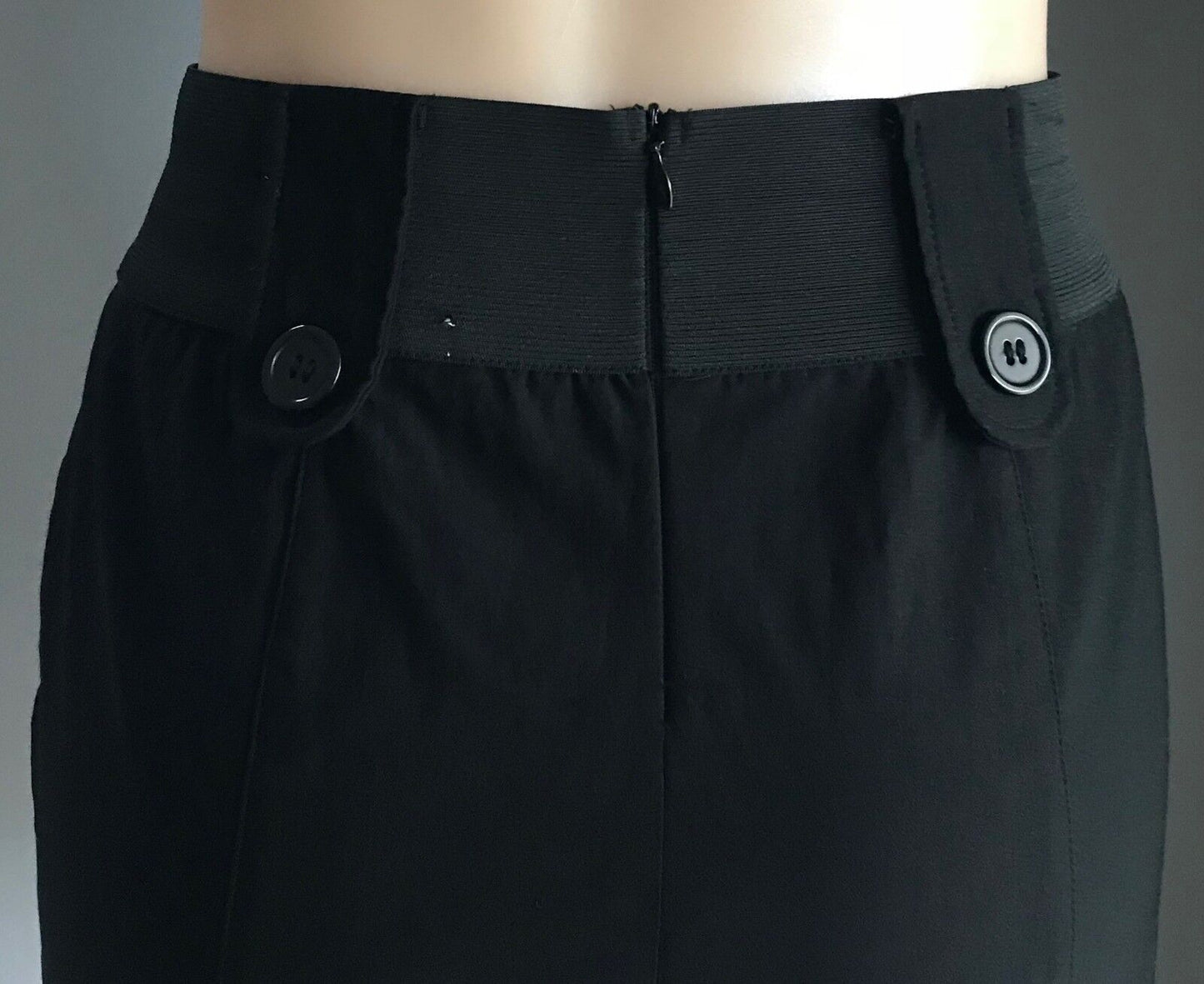 VALLEYGIRL Skirt Short Black Elastic Waist Stretch Straight Size 12