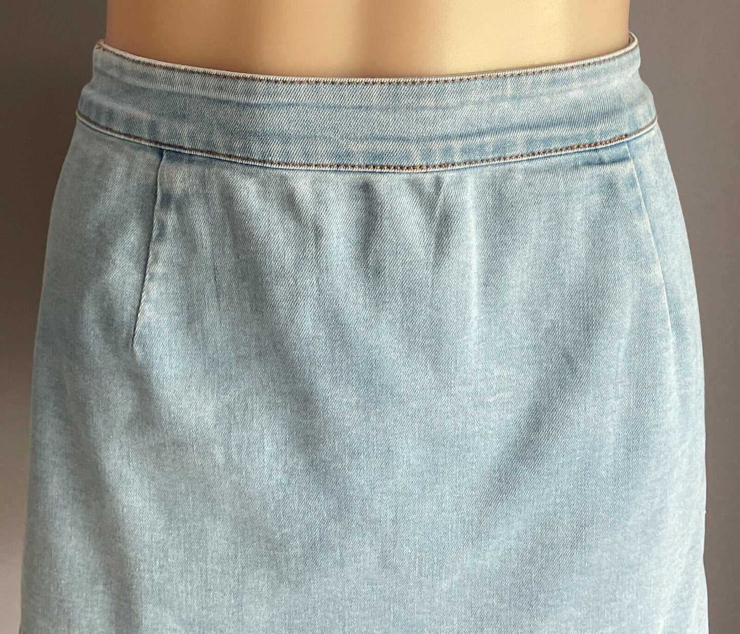 SUBTITLED Denim Skirt Faded Blue Mini Ladies Size 12
