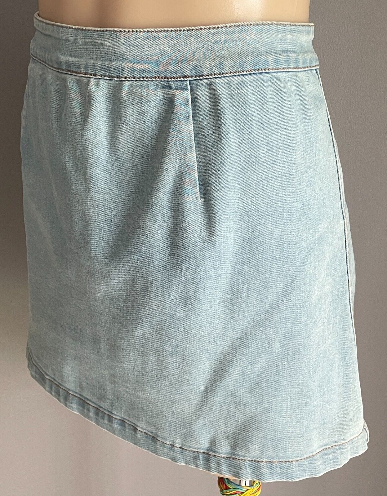 SUBTITLED Denim Skirt Faded Blue Mini Ladies Size 12