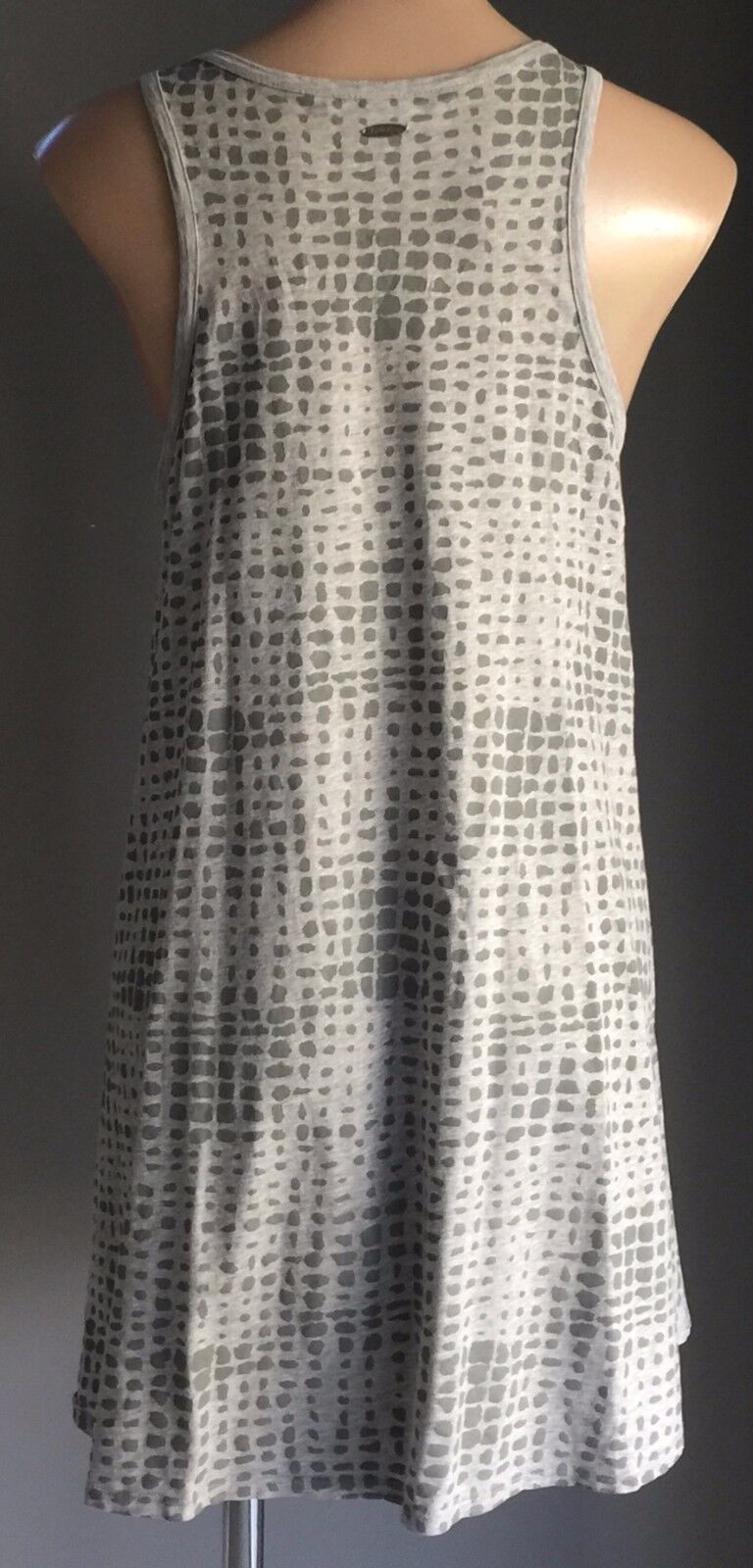 BILLABONG Beach Dress Grey Marl Animal Print Racer Back Ladies Size 12