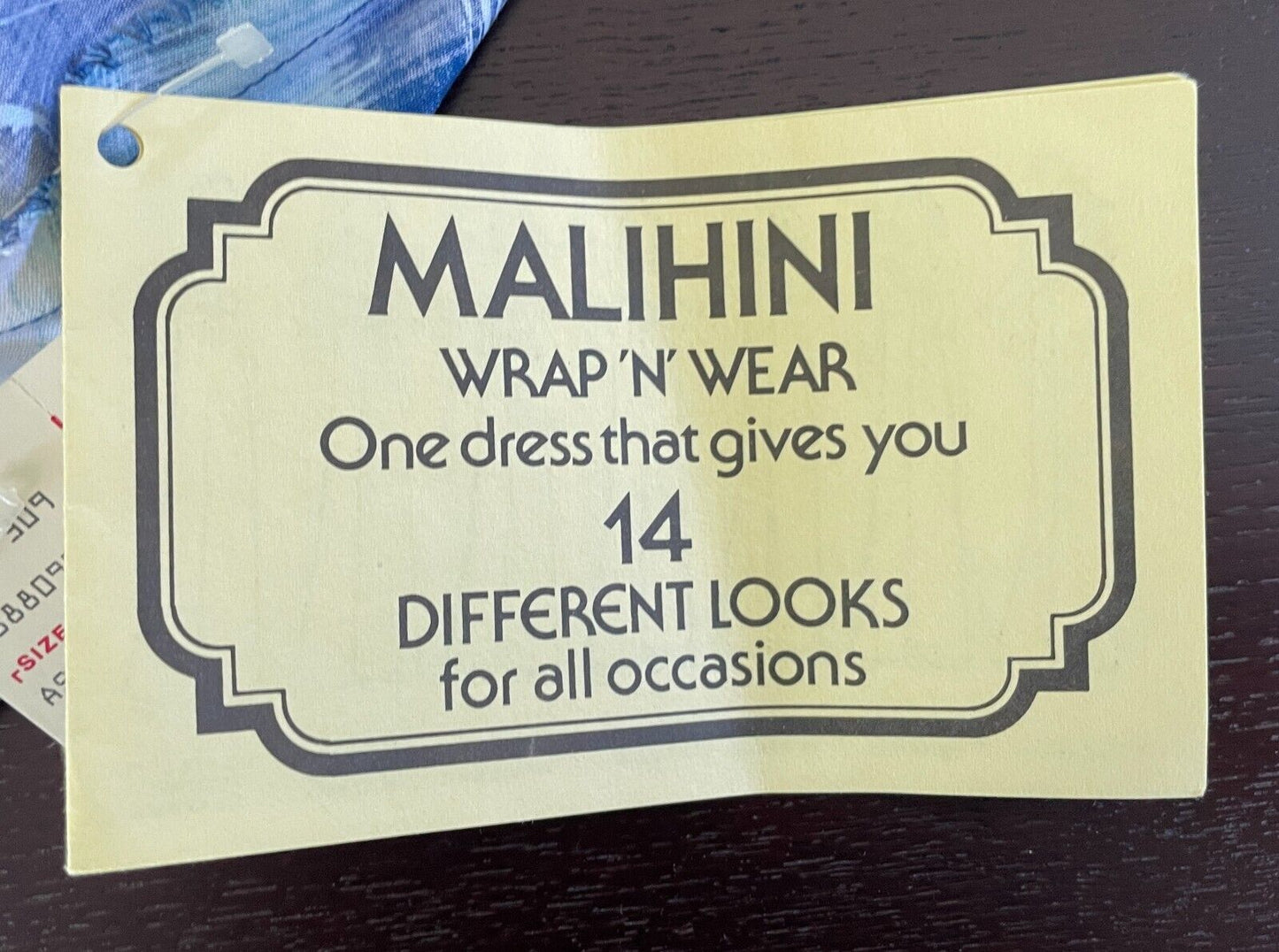 MALIHINI 14 Way Dress Blue Multicoloured Wrap'N'Wear One Size 1960's NEW Vintage