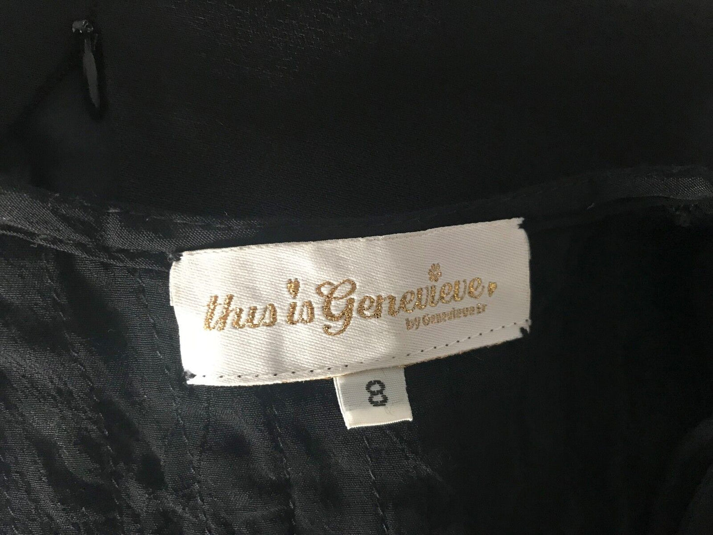 THIS IS GENEVIEVE Vest Black & Bronze Stud Sleeveless Crop Top Size 10 12 NEW