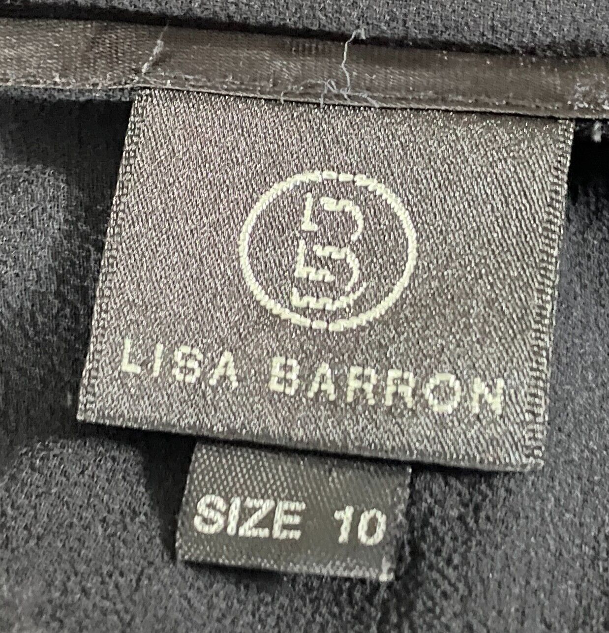 LISA BARRON Top Black Silk Sheer Cap Sleeve Blouse Mesh Net & Beads Luxe Size 10