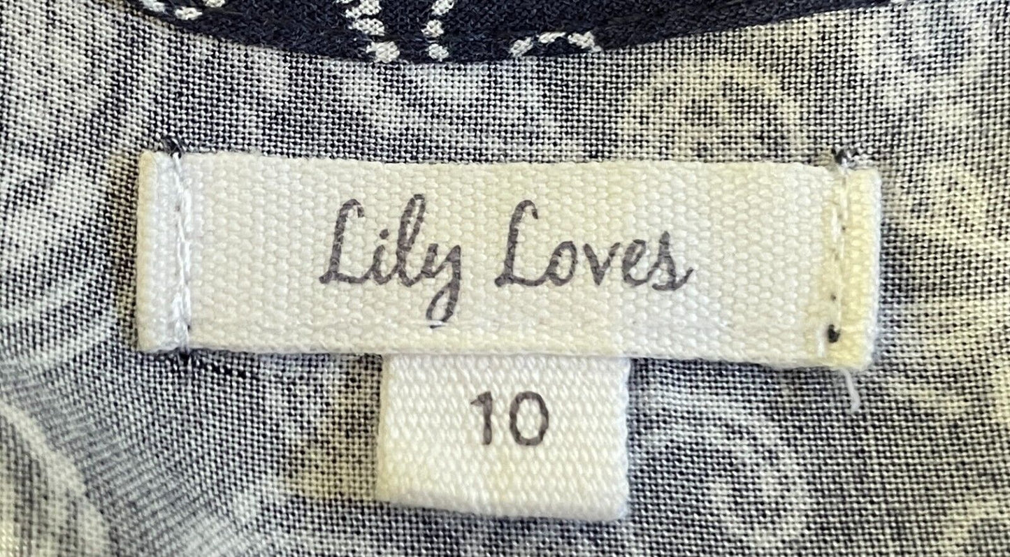 LILY LOVES Target Viscose Dress Navy White Paisley Sleeveless Shift Size 10
