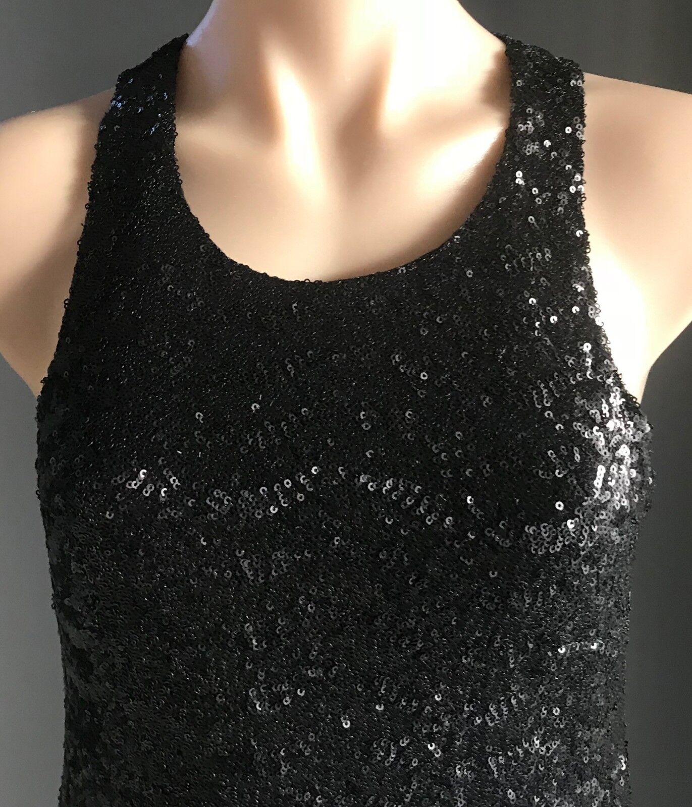 MINKPINK Dress Mini Black Sequin Sleeveless Stretch Ladies Size XS 8 10