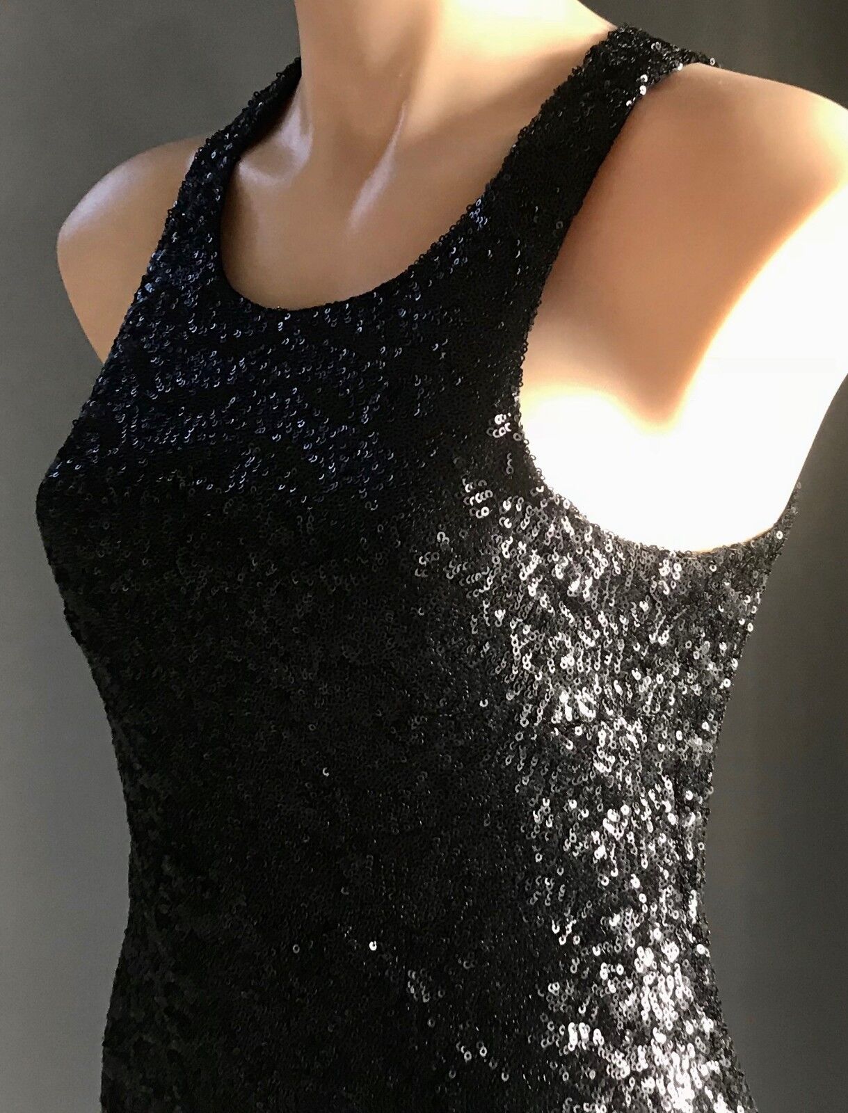 MINKPINK Dress Mini Black Sequin Sleeveless Stretch Ladies Size XS 8 10