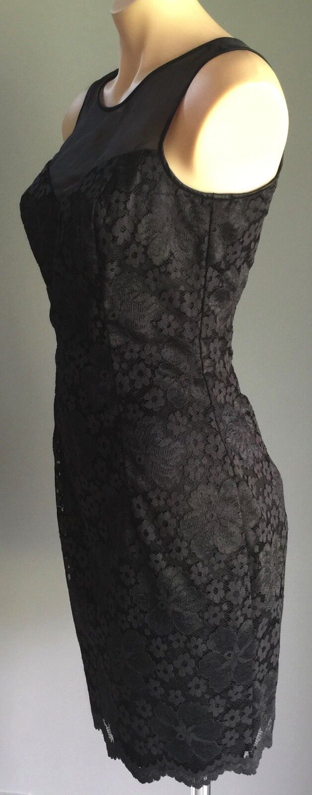 JESSICA McCLINTOCK GUNNE SAX Black Dress Lace Mini Dress 8 10 Vintage