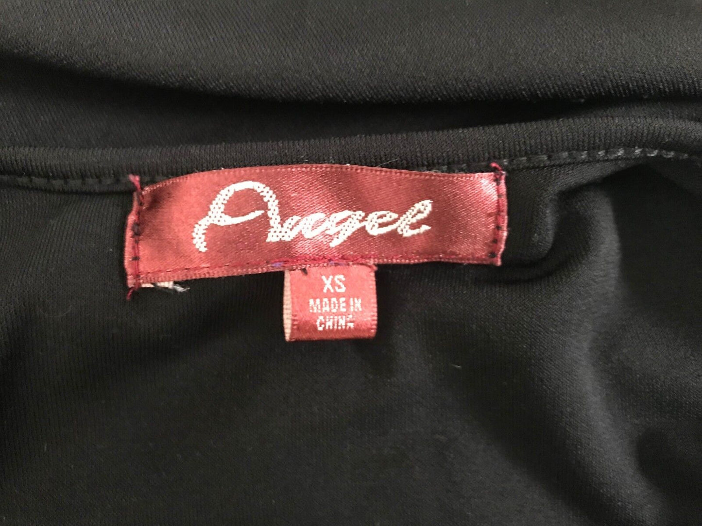 ANGEL MATERNITY Dress Bodycon Black Side Ruched Stretch Ladies Size XS 10