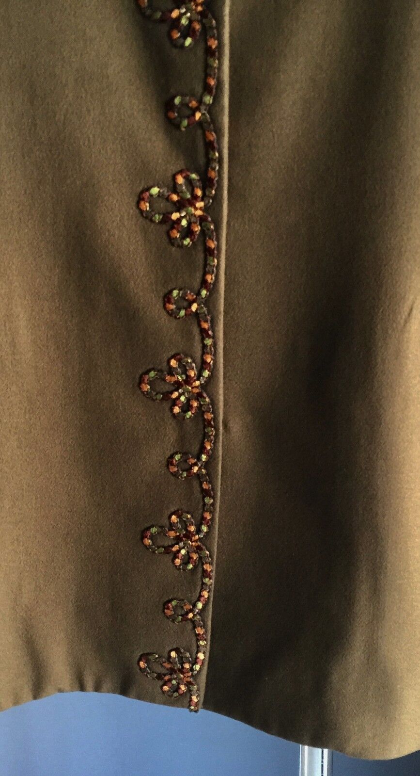 Jacket Hand Made Khaki Single Breasted Long Sleeve Blazer Ladies Size 16