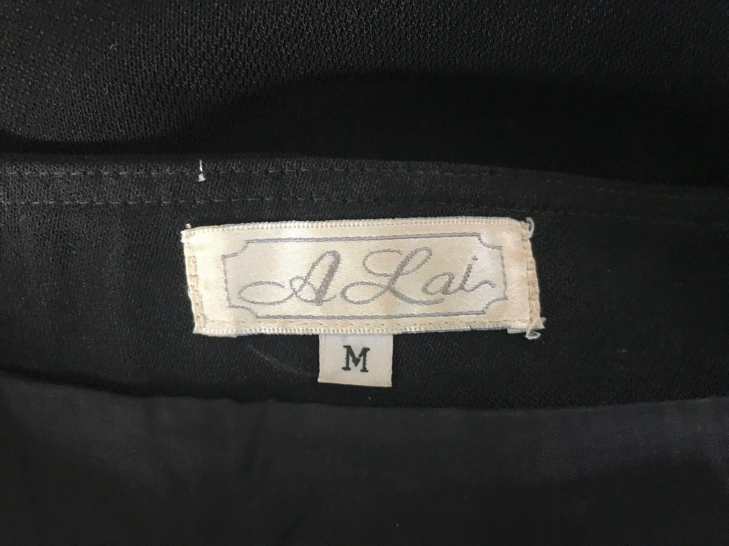 A LAI Skirt Black A-line Button Front Ladies Size M 10 Vintage