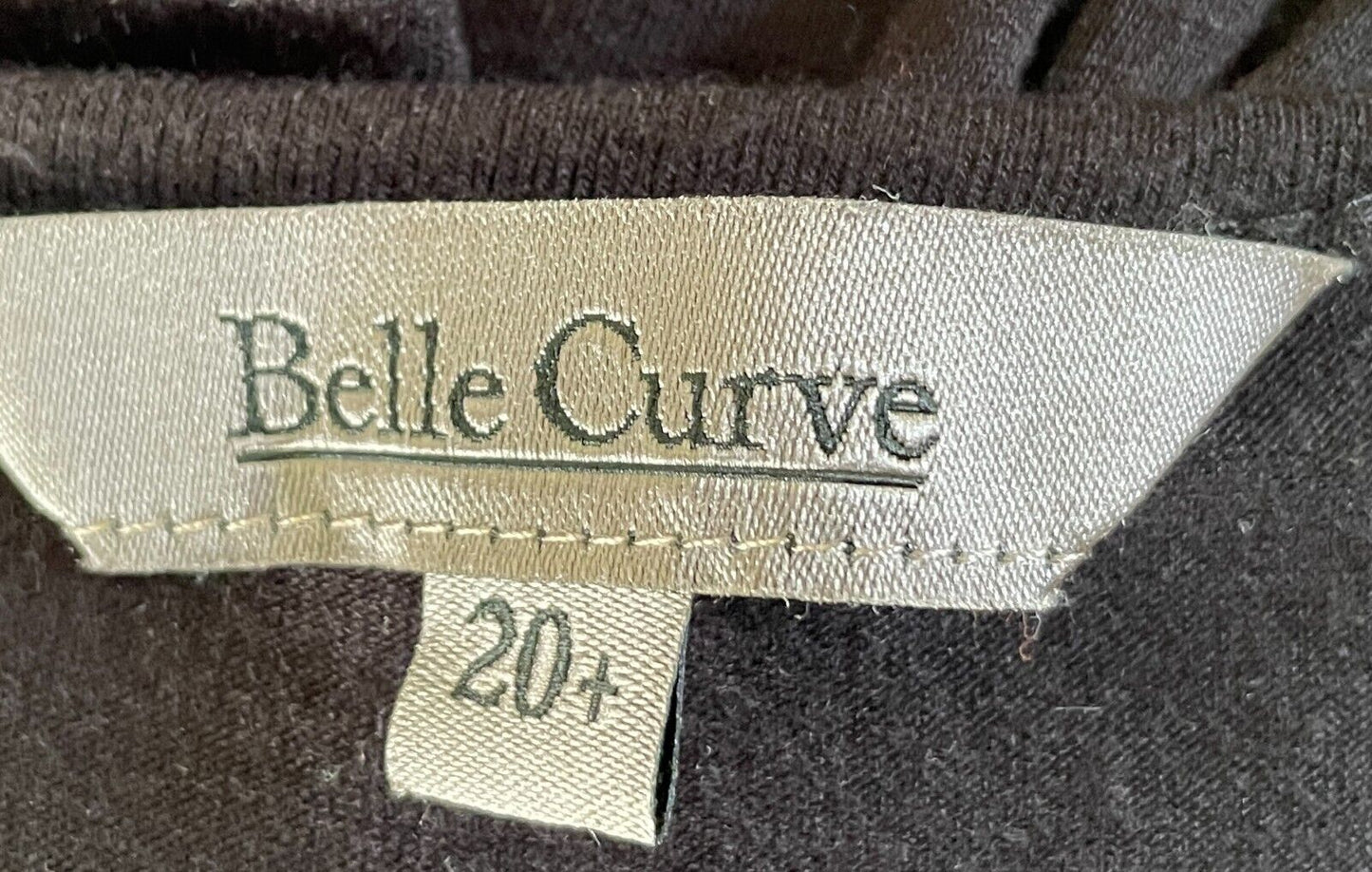 BELLE CURVE Maxi Dress Black Shift Woven Neck Detail Stretch Fabric Plus Size 20