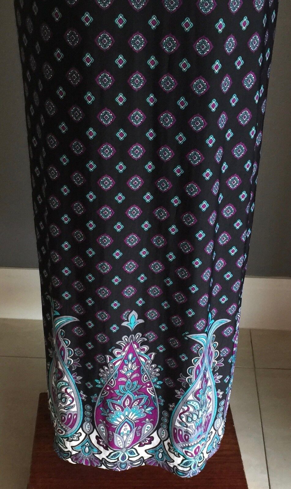 Maxi Dress FAHRENHEIT MultiColoured & Print Stretch Sleeveless Ladies Sz 12 NEW