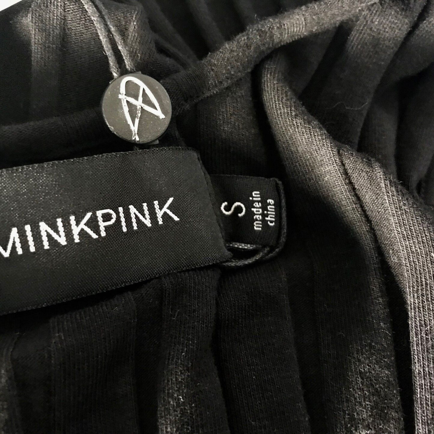 Maxi Dress MINKPINK Black Sleeveless Cut Out Neck Stretch Ribbed Size S 10 NEW