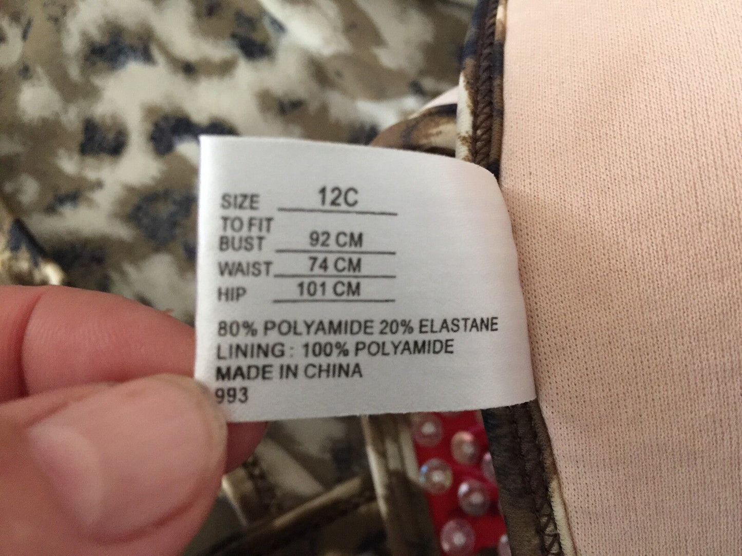 APART Bikini Sequin & Bead Embellished Animal & Floral Print Size 12C 12 NEW