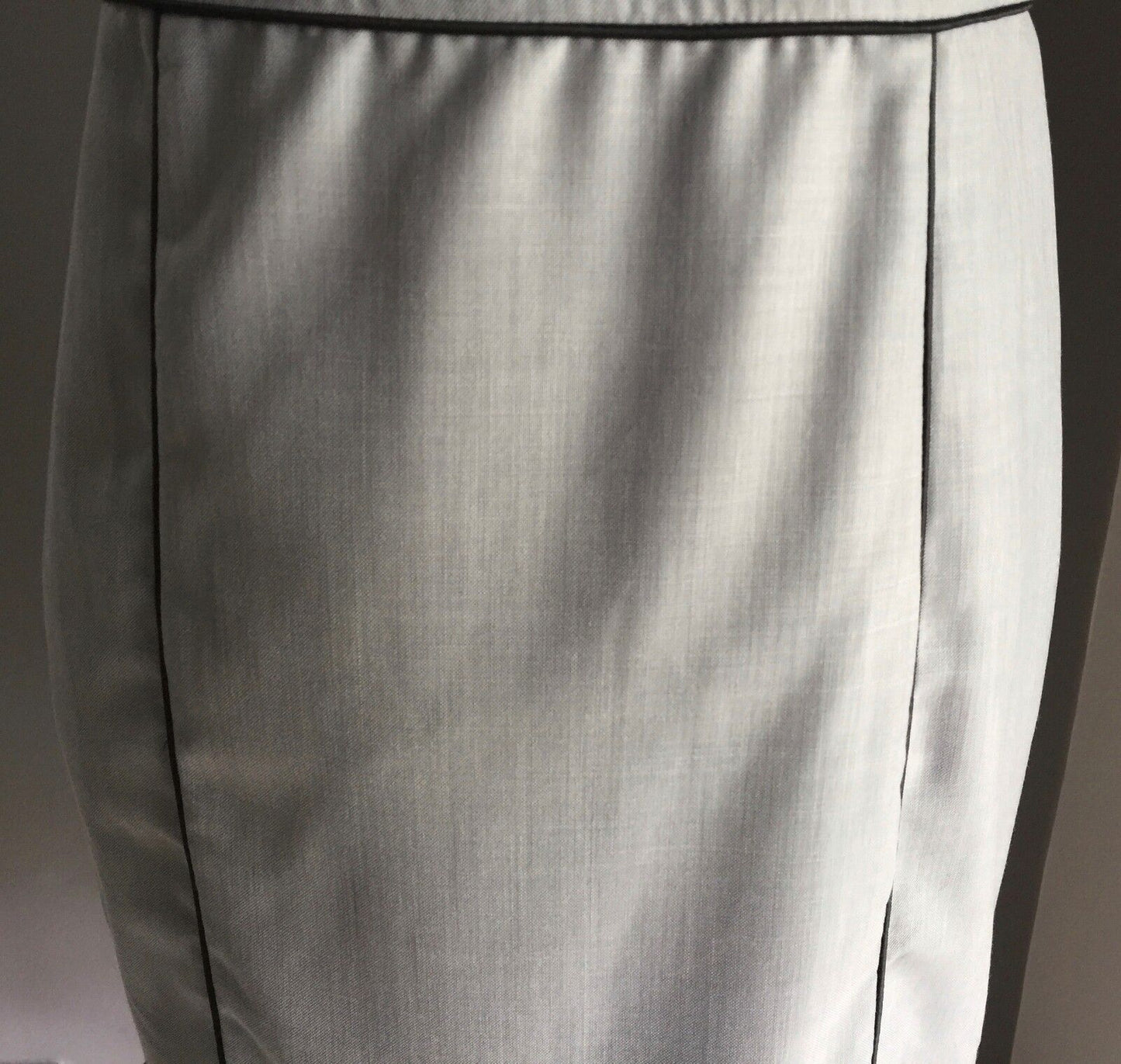 MUGIGAE Wiggle Dress Light Grey Pencil Panel w Bow Ladies Size M 8 1950's Look