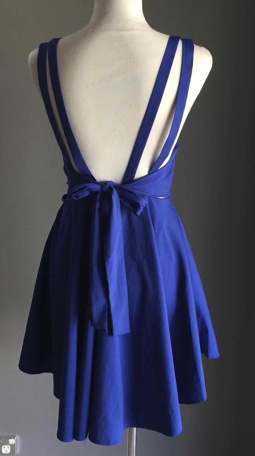 IMPRINT Mini Dress Cobalt Blue Dip Hem Low Back Cocktail Party Ladies Size 8