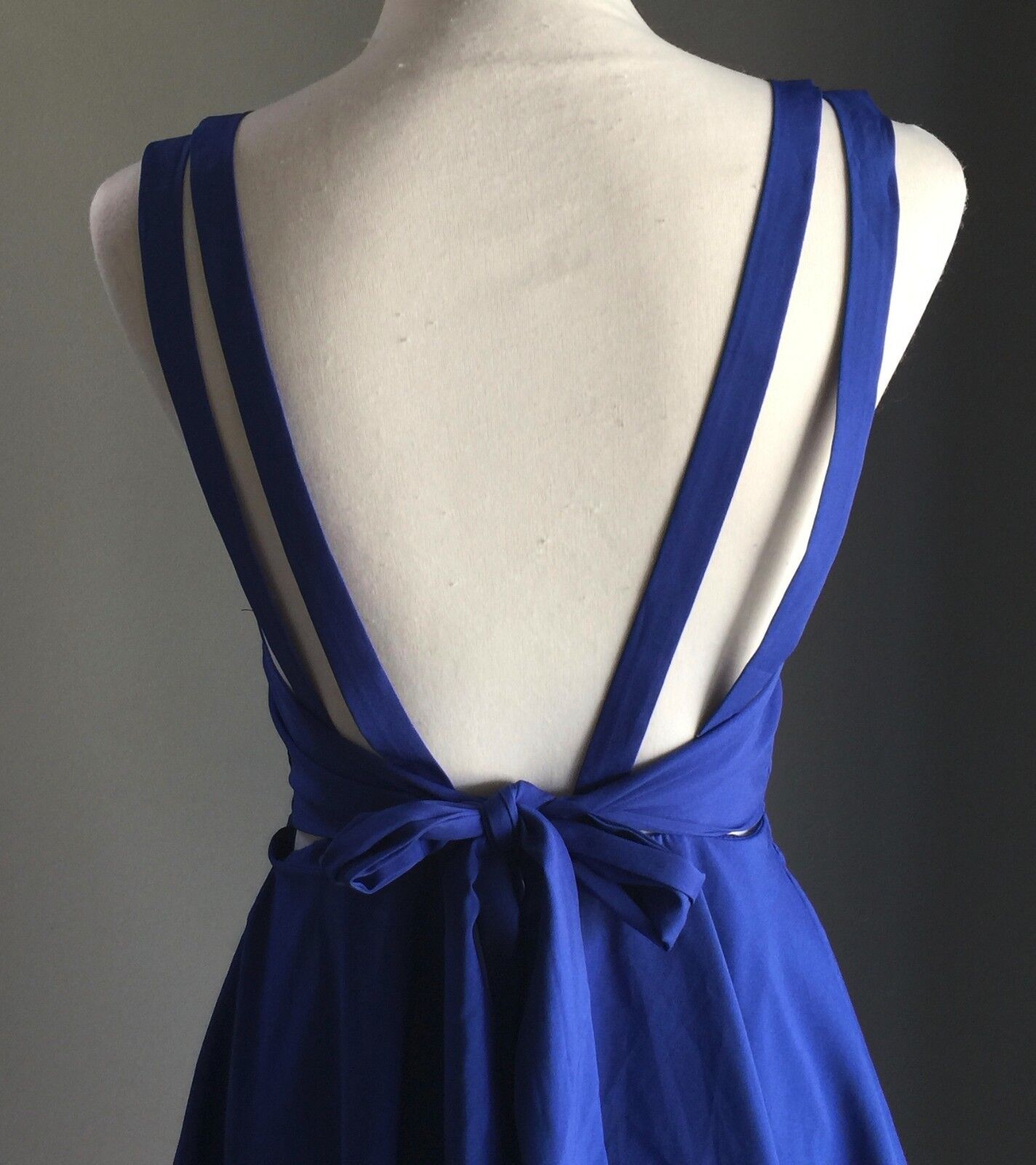 IMPRINT Mini Dress Cobalt Blue Dip Hem Low Back Cocktail Party Ladies Size 8