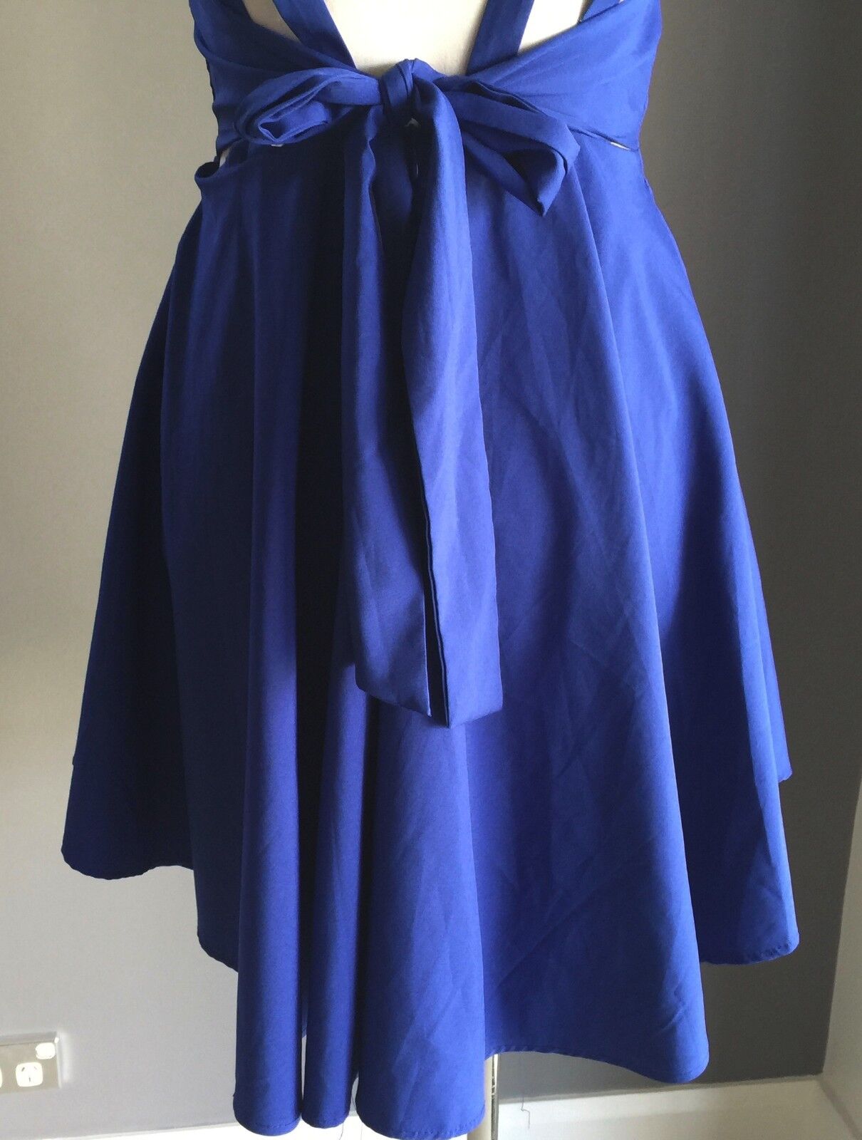 IMPRINT Mini Dress Cobalt Blue Dip Hem Low Back Cocktail Party Ladies Size 8