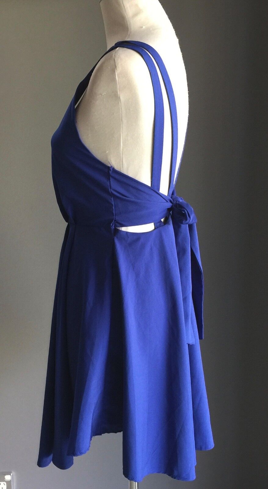 IMPRINT Mini Dress Cobalt Blue Dip Hem Low Back Cocktail Party Ladies Size 8