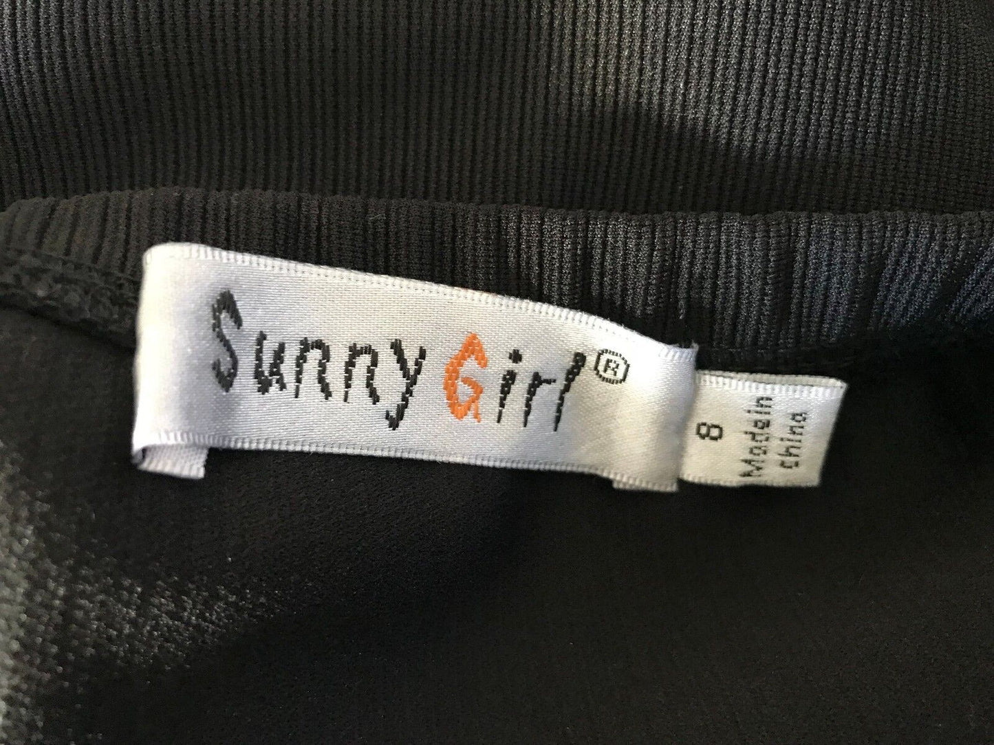 SUNNY GIRL Bandage Dress Black Stretch w Lace & Stud Trim Ladies Size 8 10 NEW