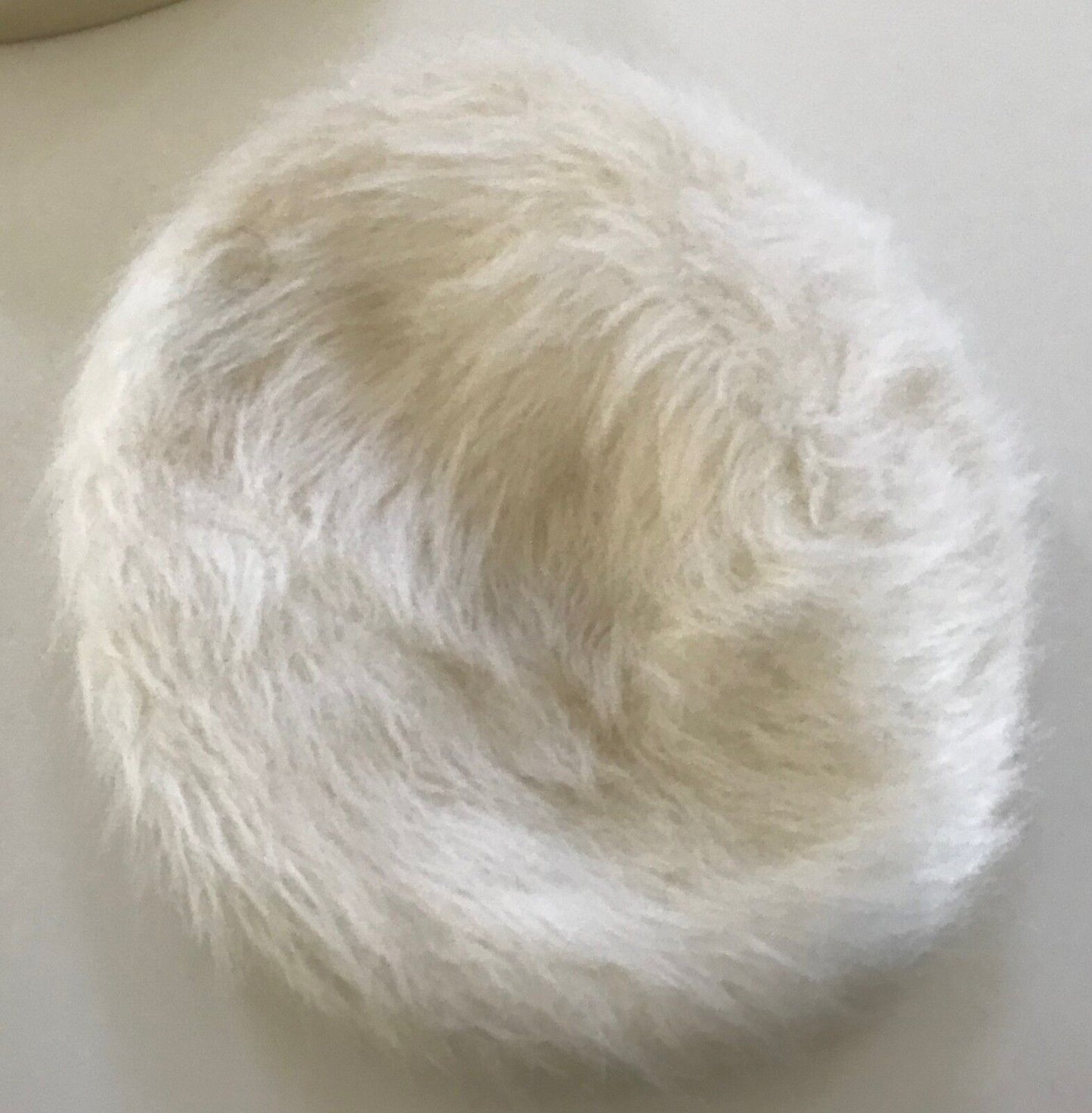 Vintage French Style BERET Cream Faux Fur Warm Winter Cap Hat Ladies Size 56cm