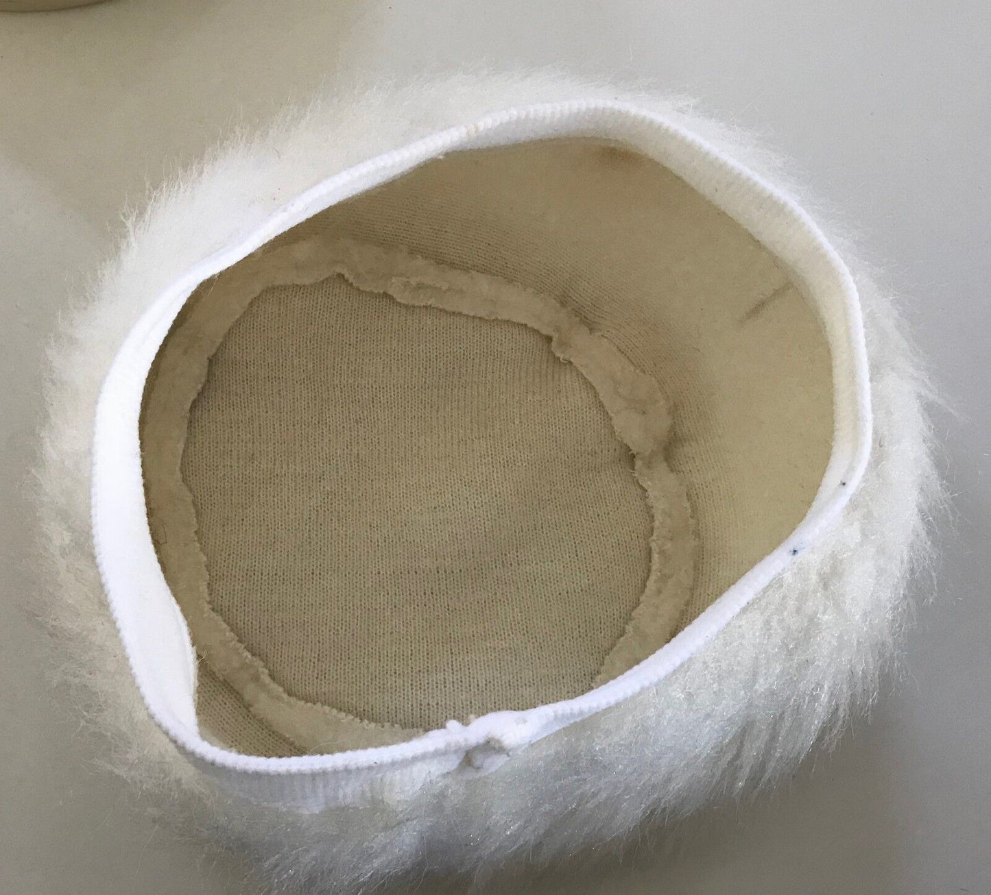 Vintage French Style BERET Cream Faux Fur Warm Winter Cap Hat Ladies Size 56cm
