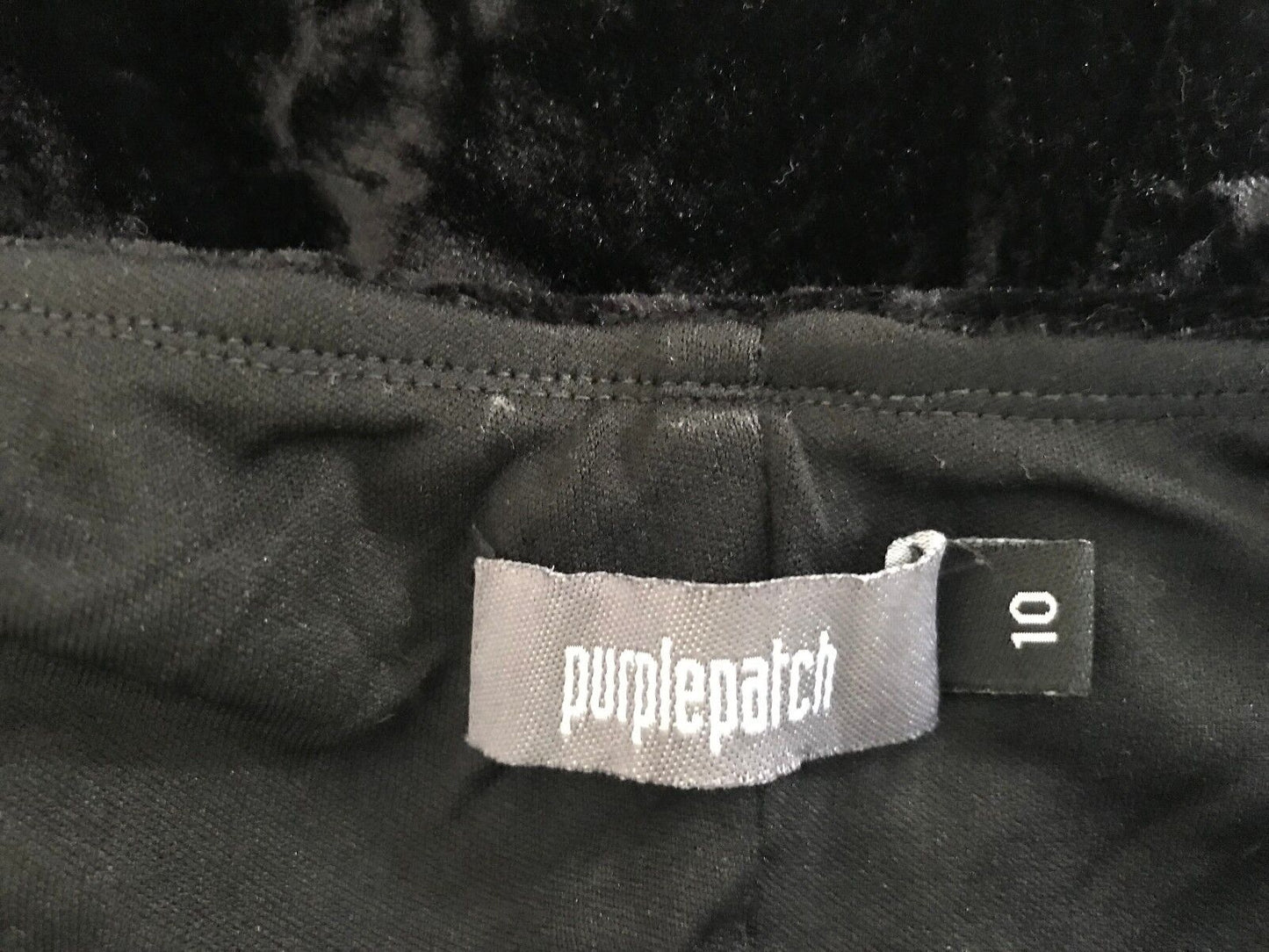 PURPLE PATCH BY MR K Halter Neck Dress Black Stretch Crinkle Velvet Size 10 NEW