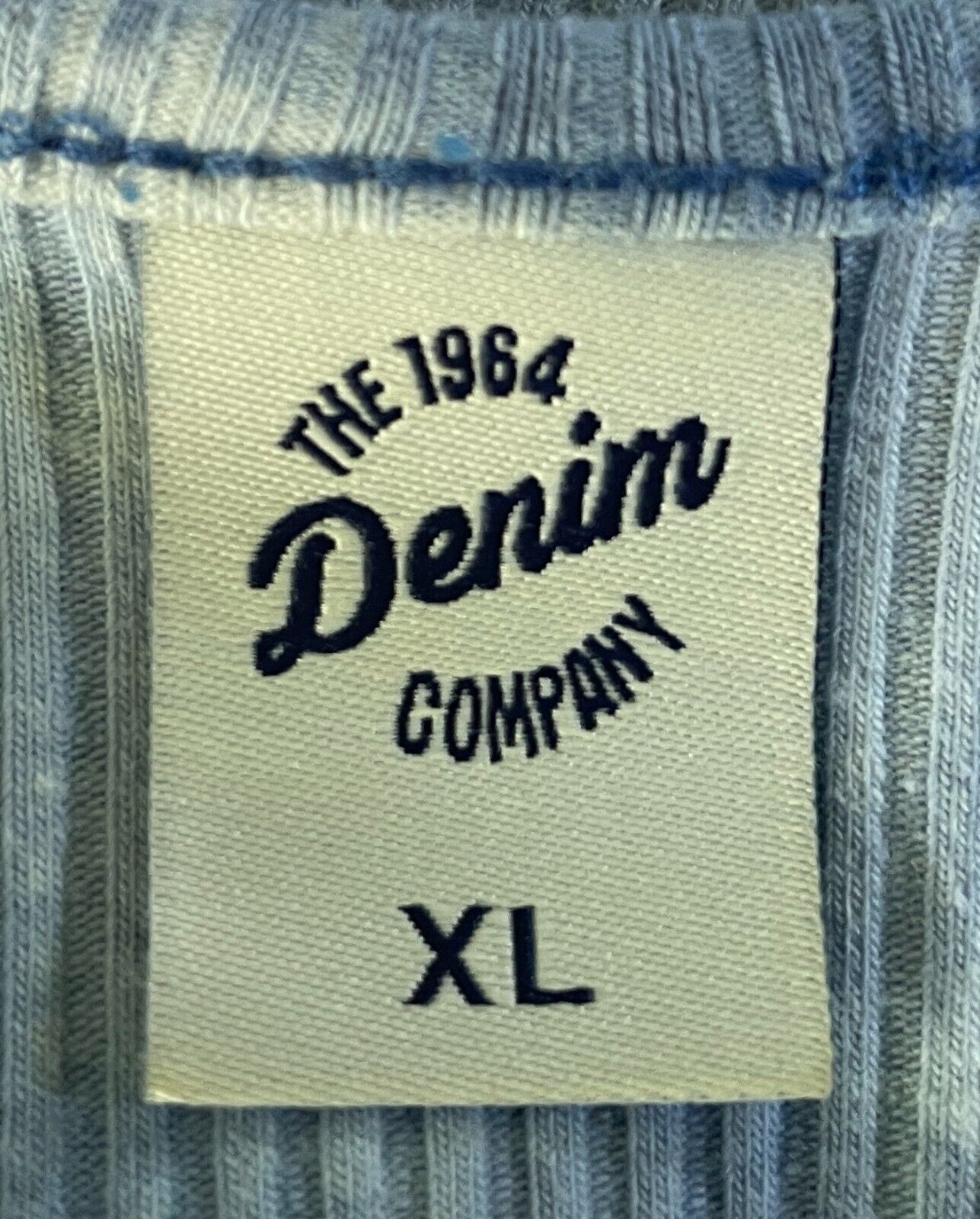 THE 1964 DENIM COMPANY Crop Top Blue & White Tie Dye Sleeveless Size XL 16 Rib