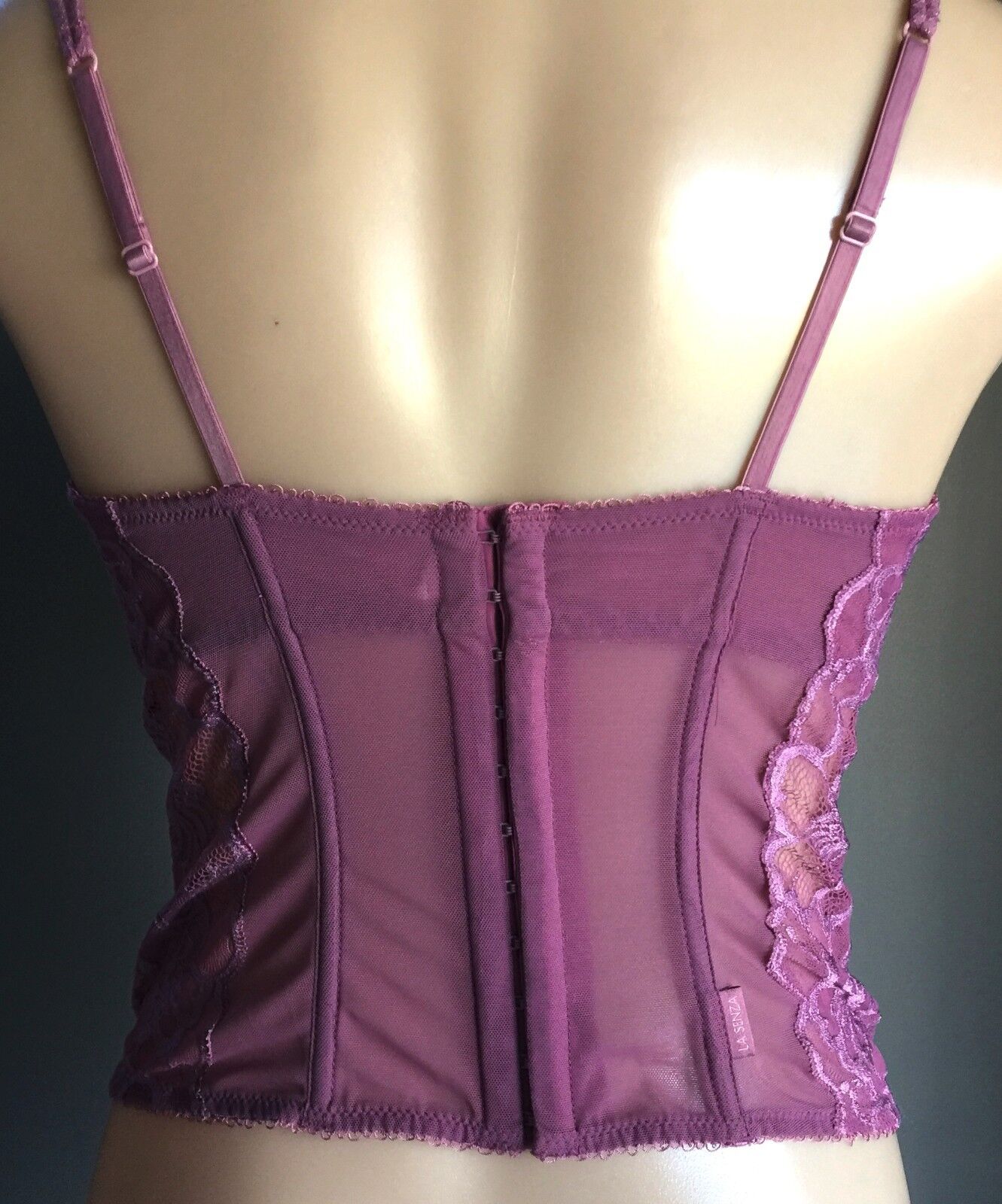 LA SENZA Bustier Dusty Pink Corset Ladies Size L To Fit 34 D 36 C 38 B NEW