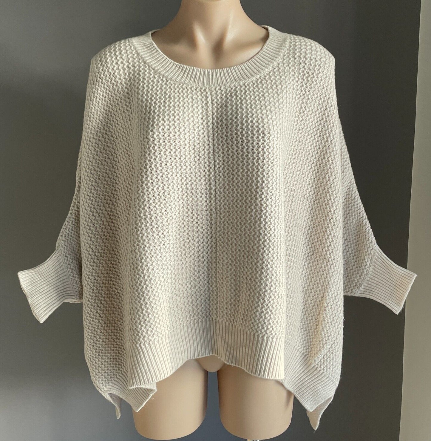 WITCHERY Jumper Chunky Knit Beige Dolman Sleeve Relaxed Fit Sweater Sz S M 10 12