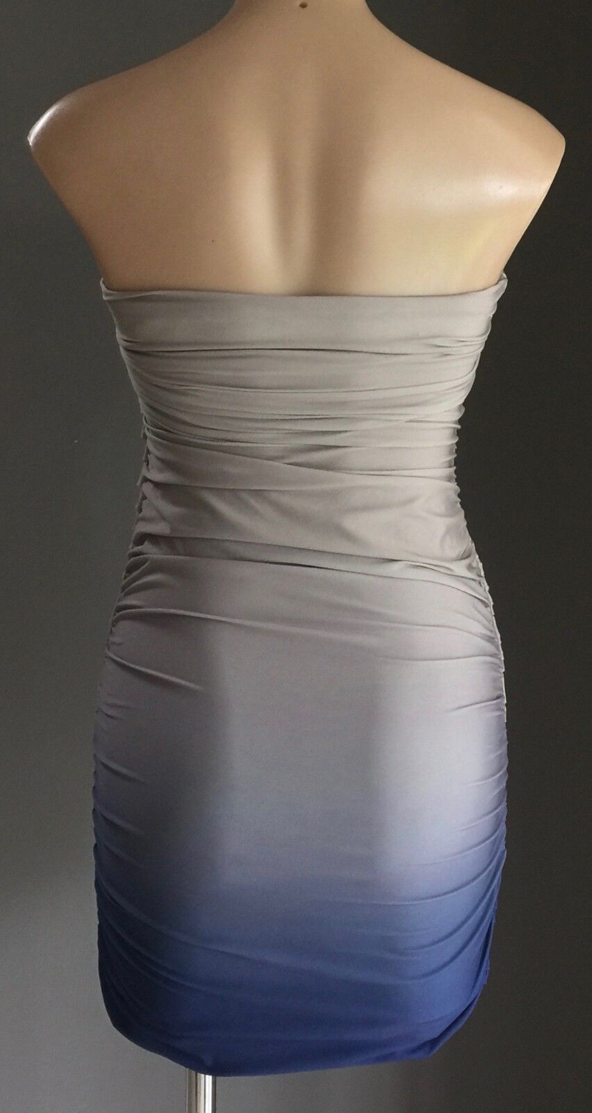 KOOKAI MINI Strapless Dress Bodycon Grey & Blue Ombre Ladies Size 2 AU 10