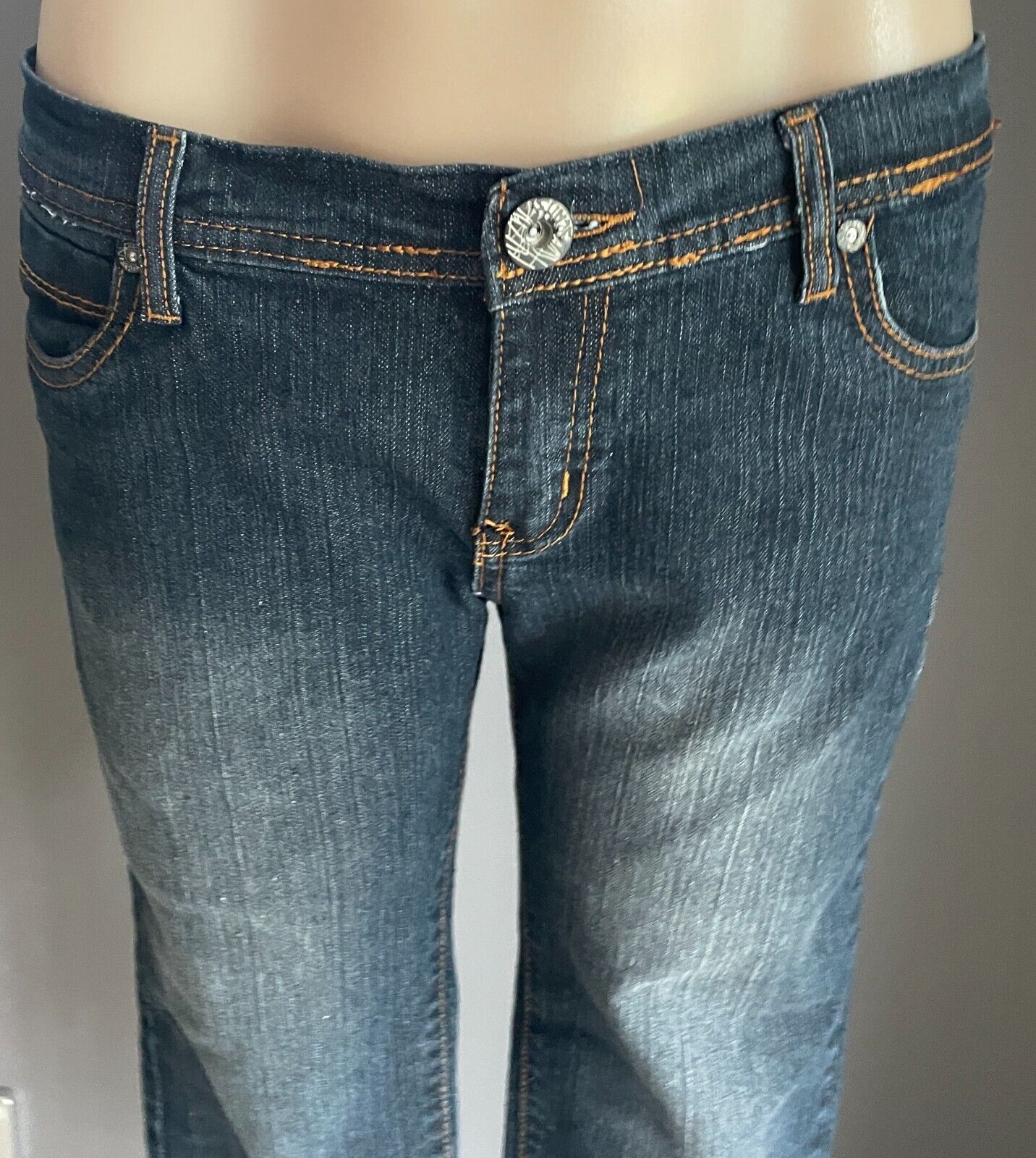 Size 14 Jeans JAG Blue Denim Mid Rise Slim Fit Cropped Length Ladies 32 in Waist