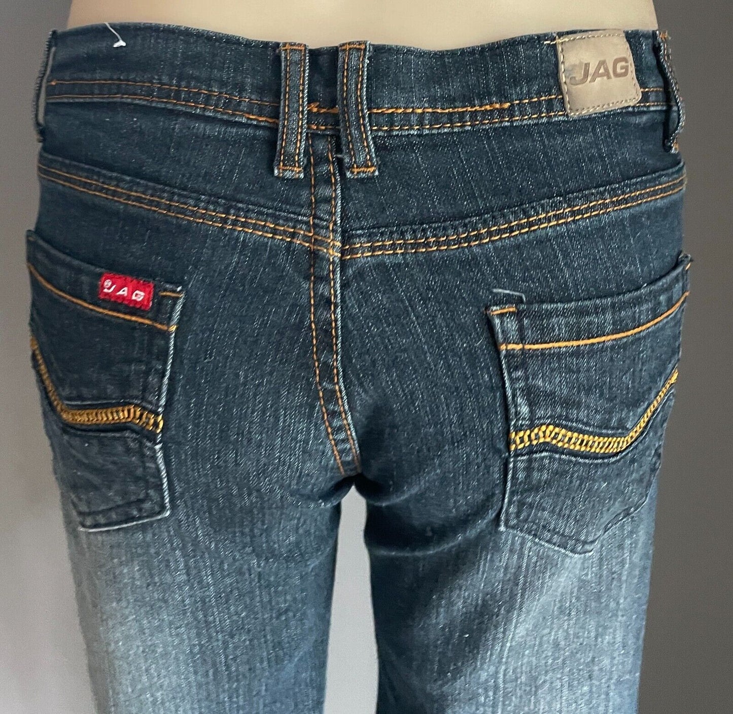 Size 14 Jeans JAG Blue Denim Mid Rise Slim Fit Cropped Length Ladies 32 in Waist
