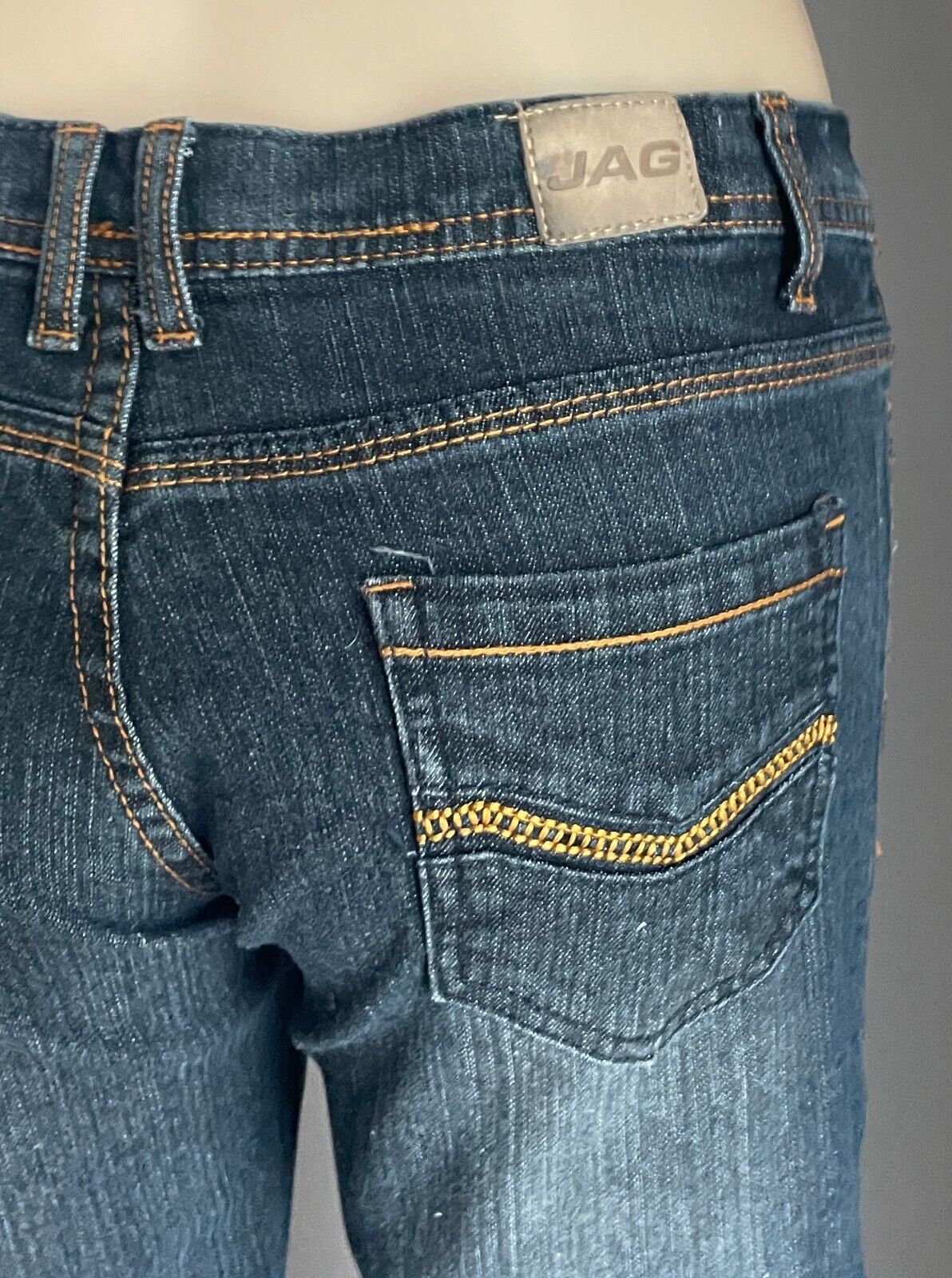 Size 14 Jeans JAG Blue Denim Mid Rise Slim Fit Cropped Length Ladies 32 in Waist