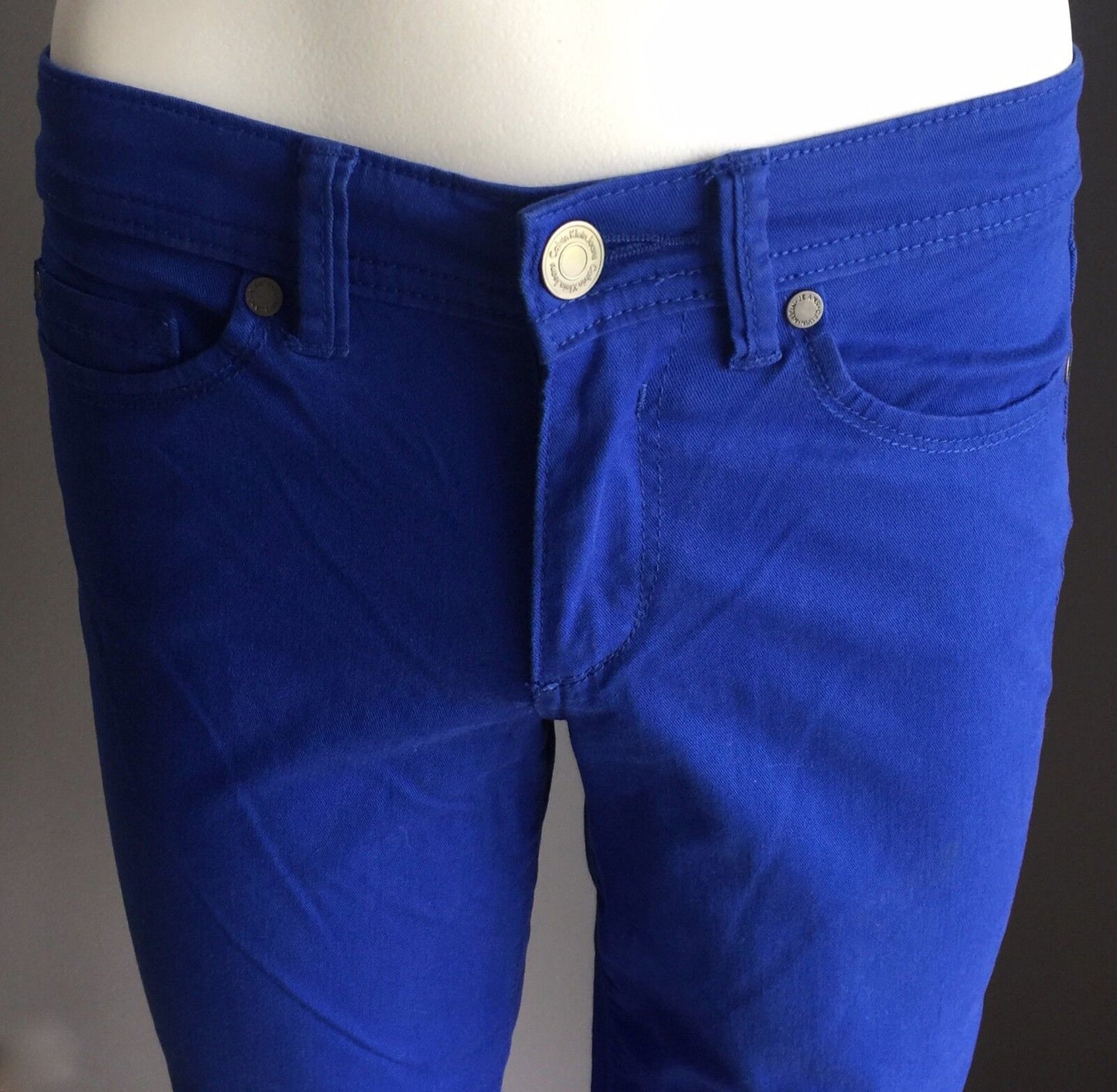 CALVIN KLEIN JEANS Jeans Skinny Crop Cobalt Blue Denim Ladies Size 2 AU 8