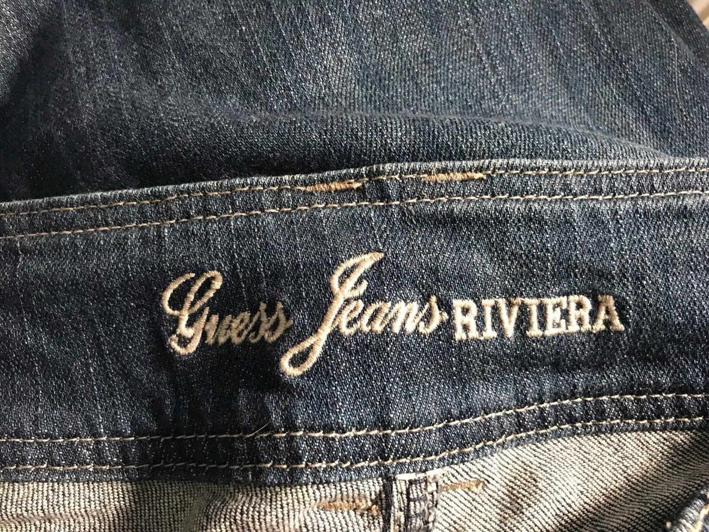 GUESS RIVIERA "Modele" Denim Jeans Dark Blue Bootleg Ladies Size 29