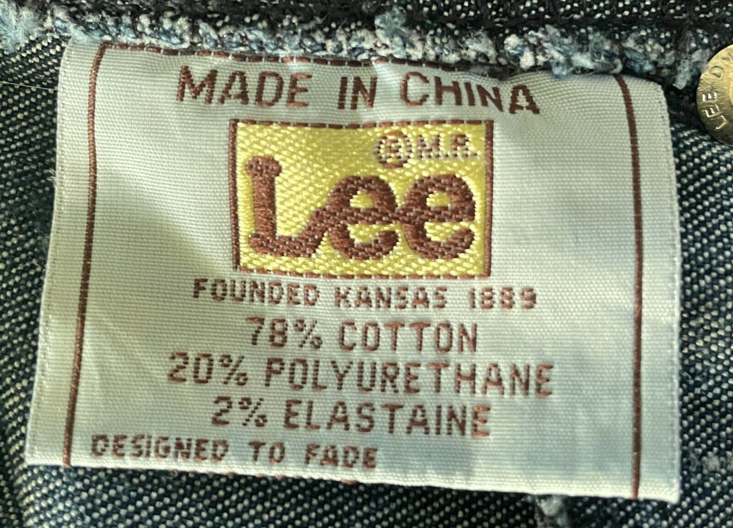 LEE Supatube Stretch Jeans Dark Indigo Denim Tapered Ladies Size 11 White Stitch
