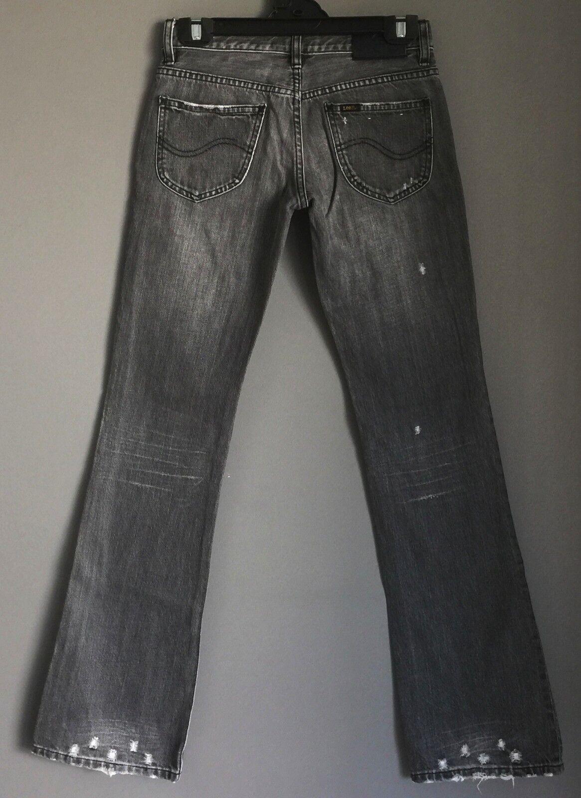 LEE "Lo Ryder Bootcut" Jeans Distressed Grey Wash Denim Ladies Size 7 5 Pocket