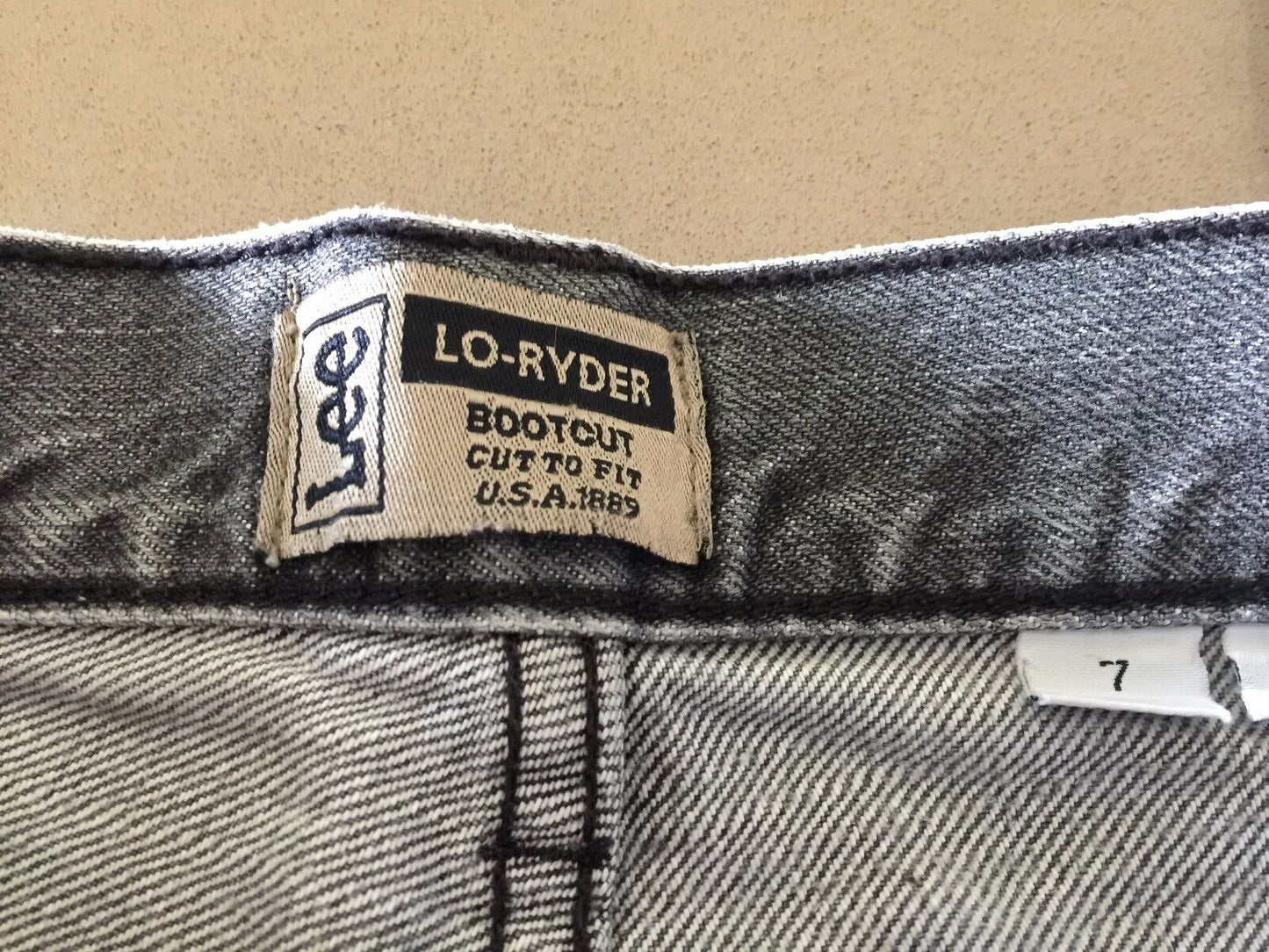 LEE "Lo Ryder Bootcut" Jeans Distressed Grey Wash Denim Ladies Size 7 5 Pocket