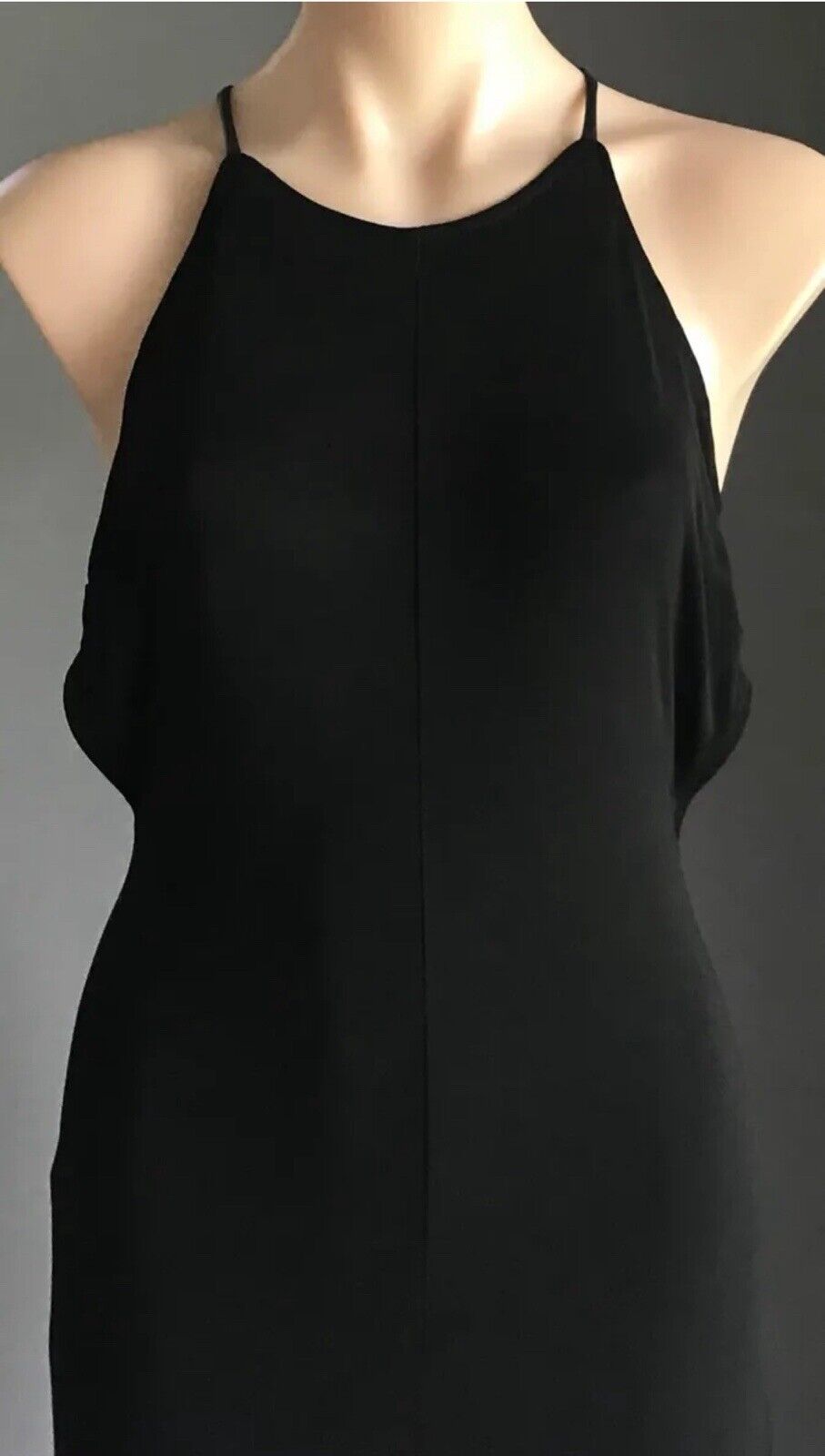 BARDOT Maxi Dress Black Open Back PU Straps Side Slit Gown Ladies Size 10