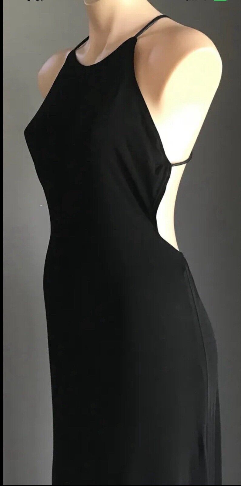 BARDOT Maxi Dress Black Open Back PU Straps Side Slit Gown Ladies Size 10
