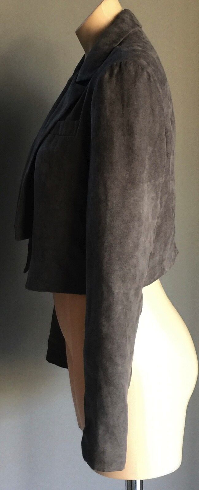 BARDOT Jacket Grey Suede Look & Feel Crop Blazer Ladies Size 12 Stylish