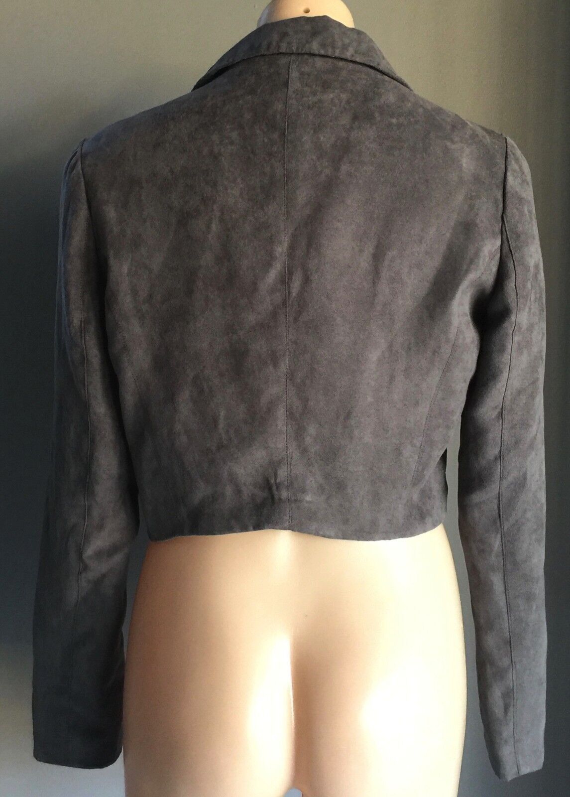 BARDOT Jacket Grey Suede Look & Feel Crop Blazer Ladies Size 12 Stylish