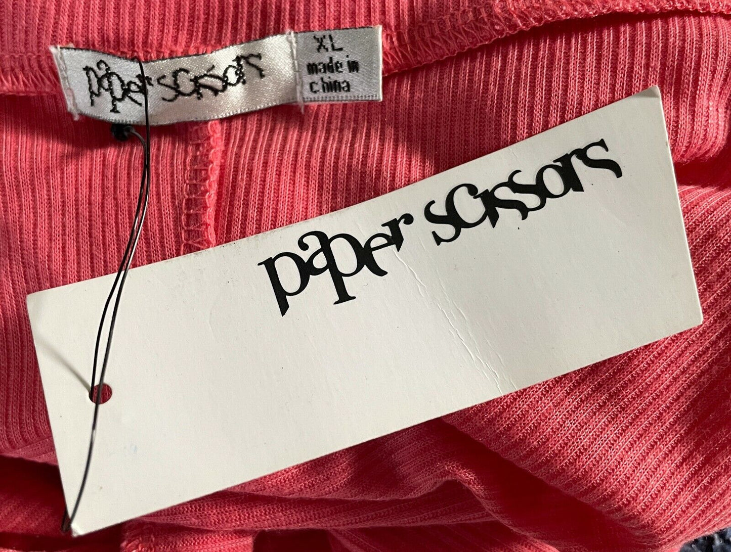 PAPER SCISSORS Maxi Dress Coral Red Ribbed Sleeveless A-Line Style Sz XL 14 NEW