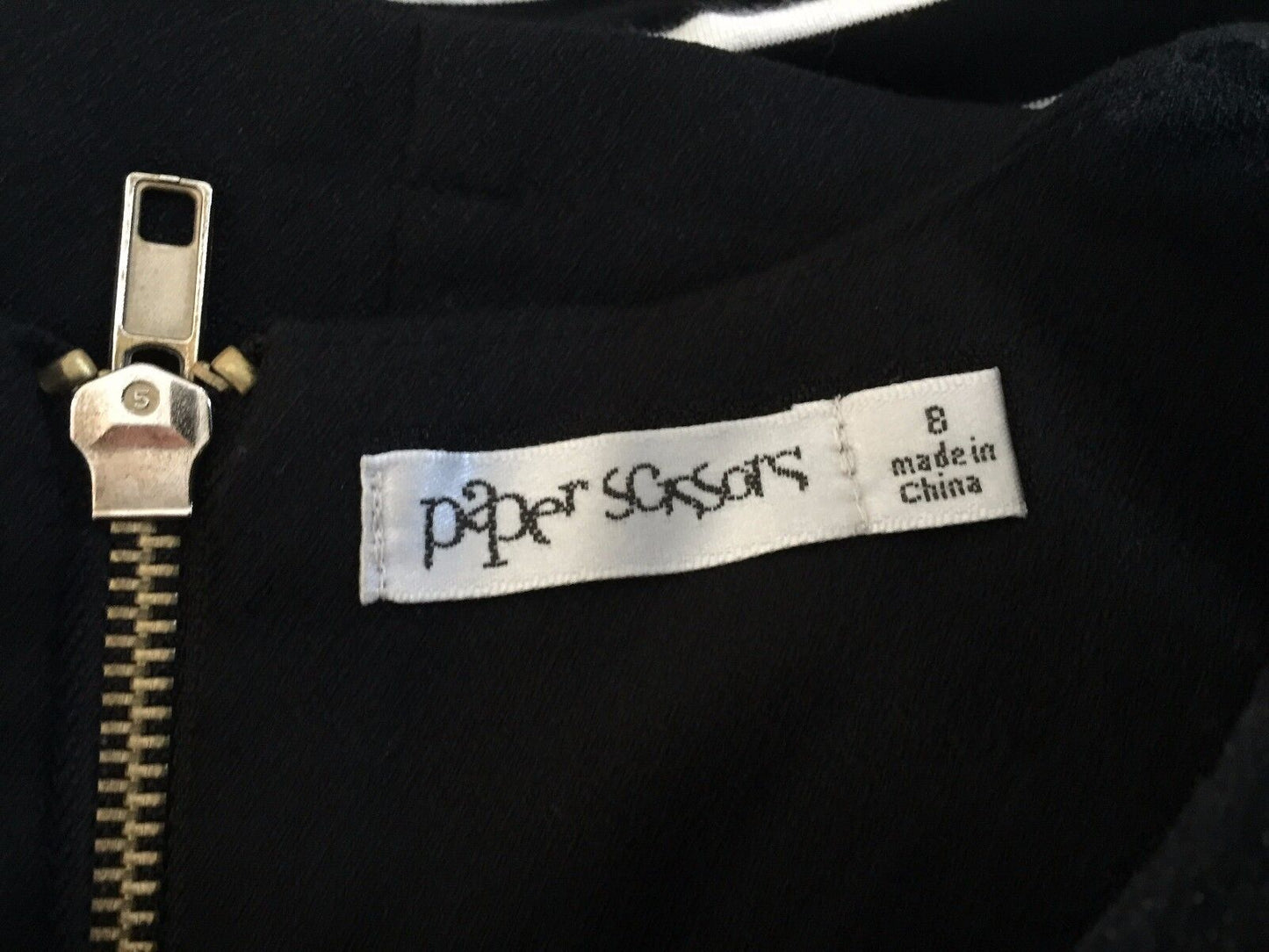 PAPER SCISSORS Dress Black Short Sleeve Sheath LBD Ladies Size 8 NEW